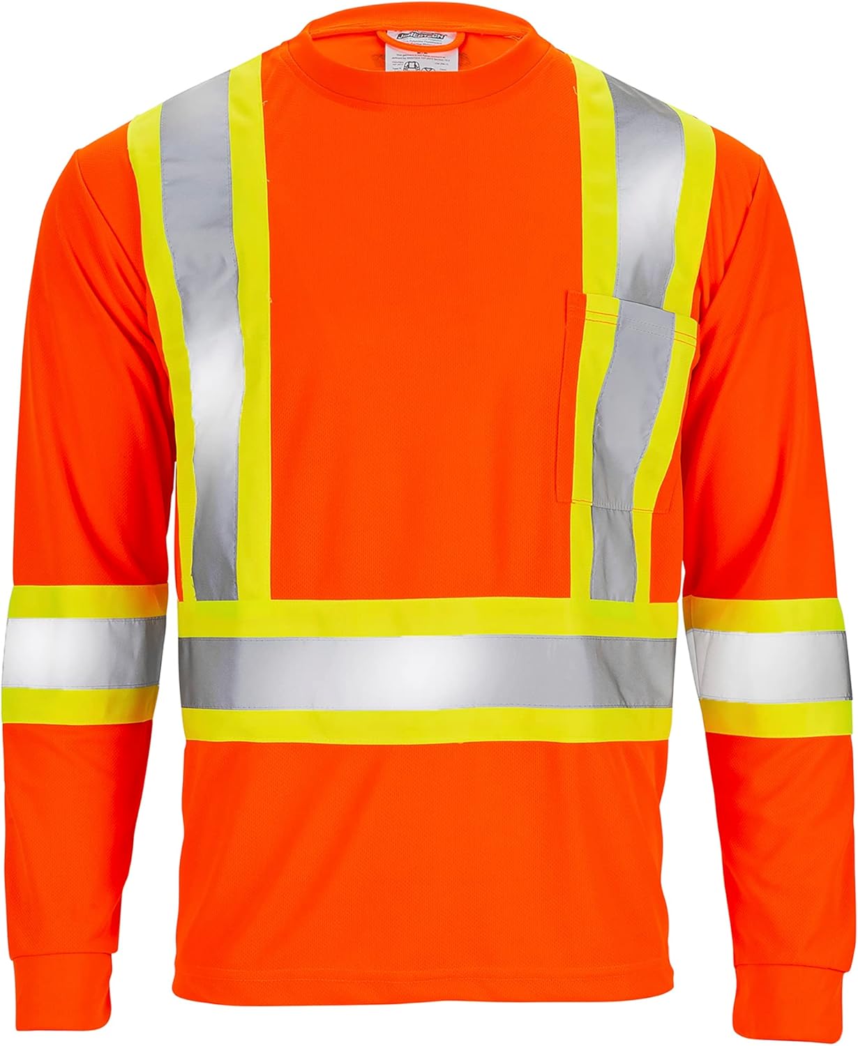 JORESTECH Camiseta de trabajo de manga larga de seguridad reflectante X en la parte posterior para alta visibilidad, cumple con ANSI y CSA