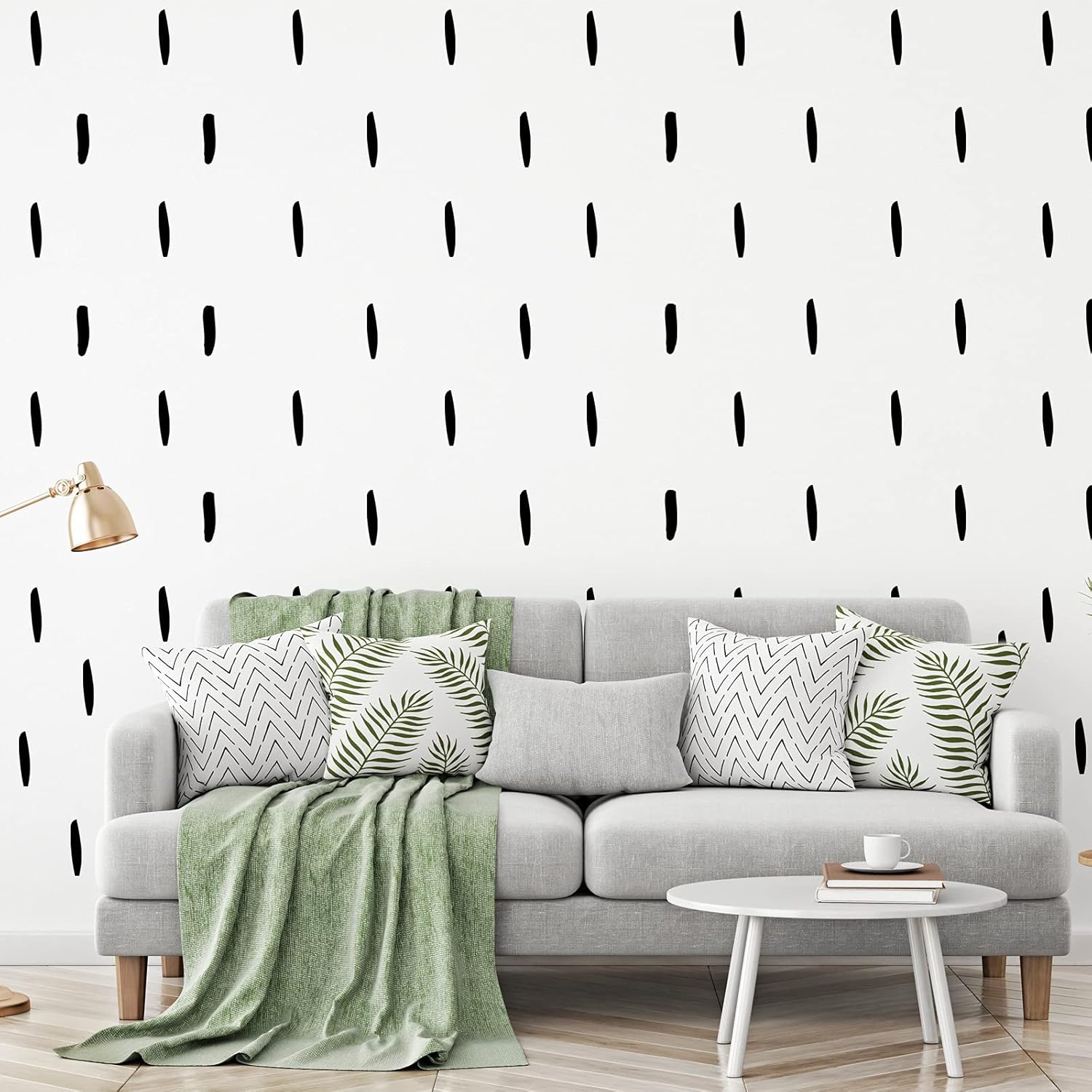 192 calcomanías de pared de línea bohemia, decoración abstracta moderna, removible, despegar y pegar, papel tapiz a rayas negras, vinilo de pared