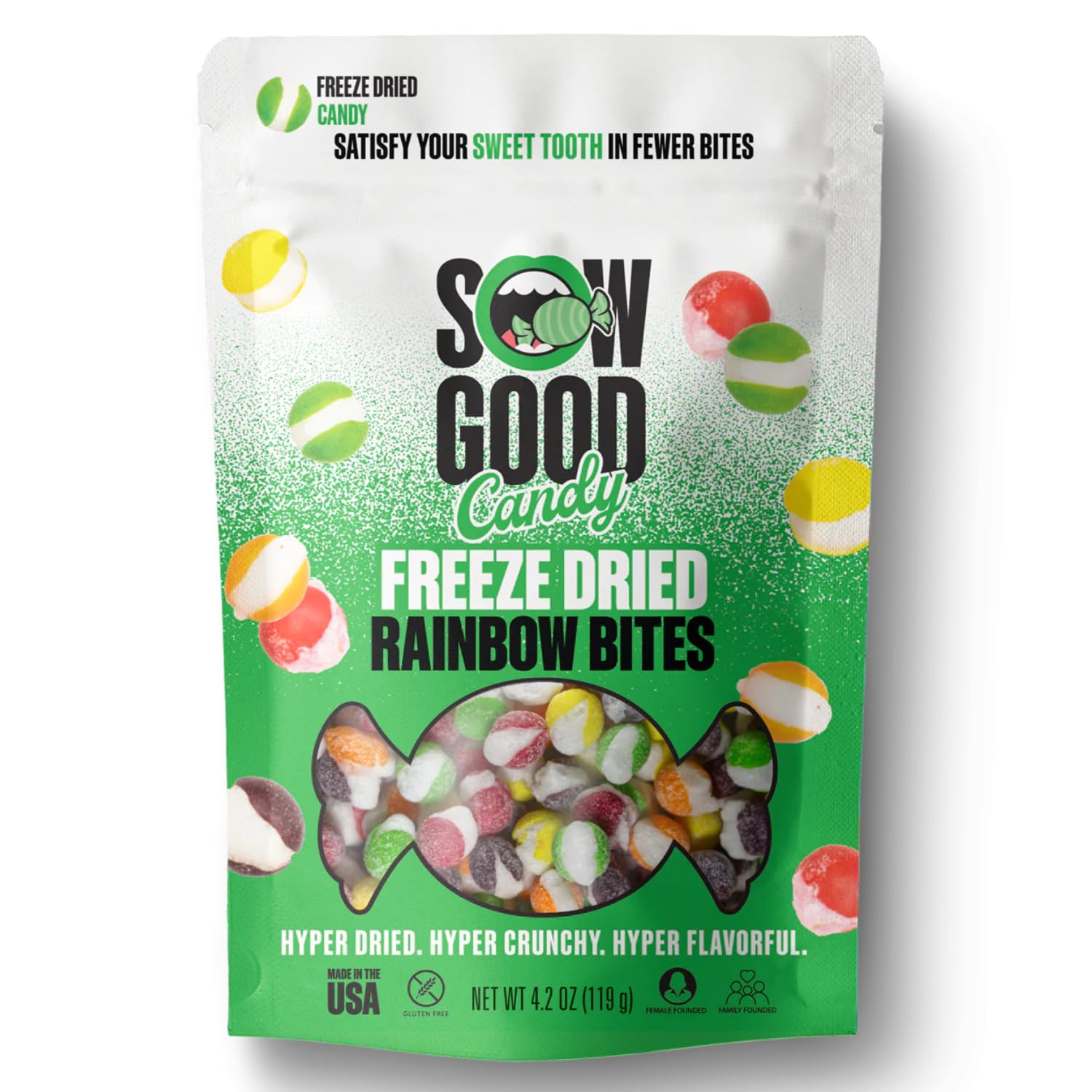 Paquete variado de dulces liofilizados por Sow Good – Skittles liofilizados, gusanos agrios, cuadrados dulces y otras variedades, paquete variado de