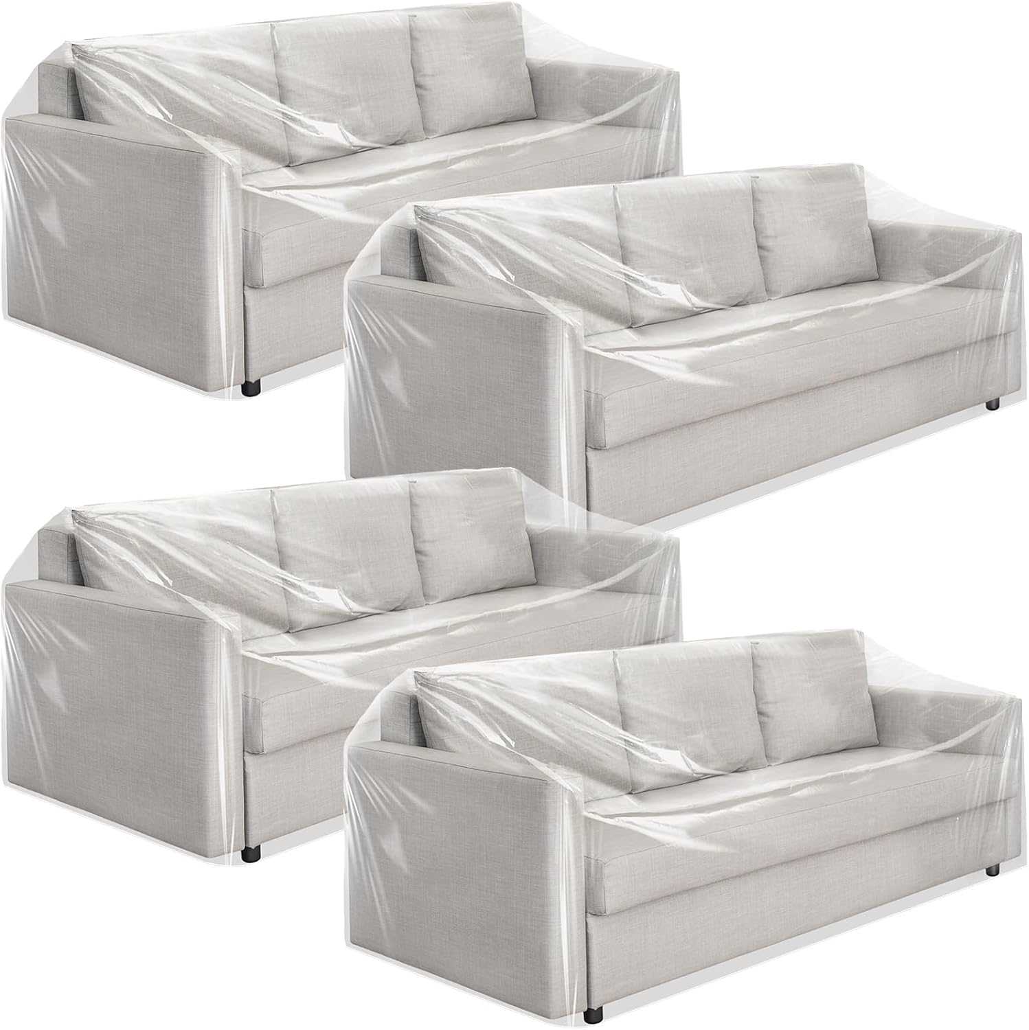 Tudomro Funda para silla de plástico para exteriores, impermeable, a prueba de polvo, funda de sofá de plástico transparente para muebles, sofá,
