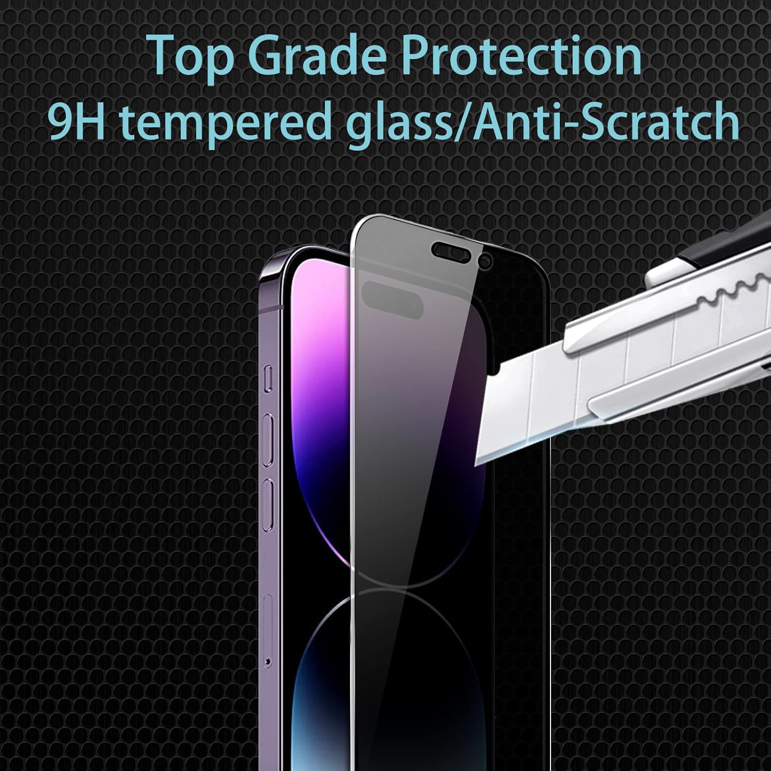 Paquete de 4 protectores de pantalla de privacidad compatibles con iPhone 14 Pro Max con 2 protectores de lente de cámara, dureza 9H, película