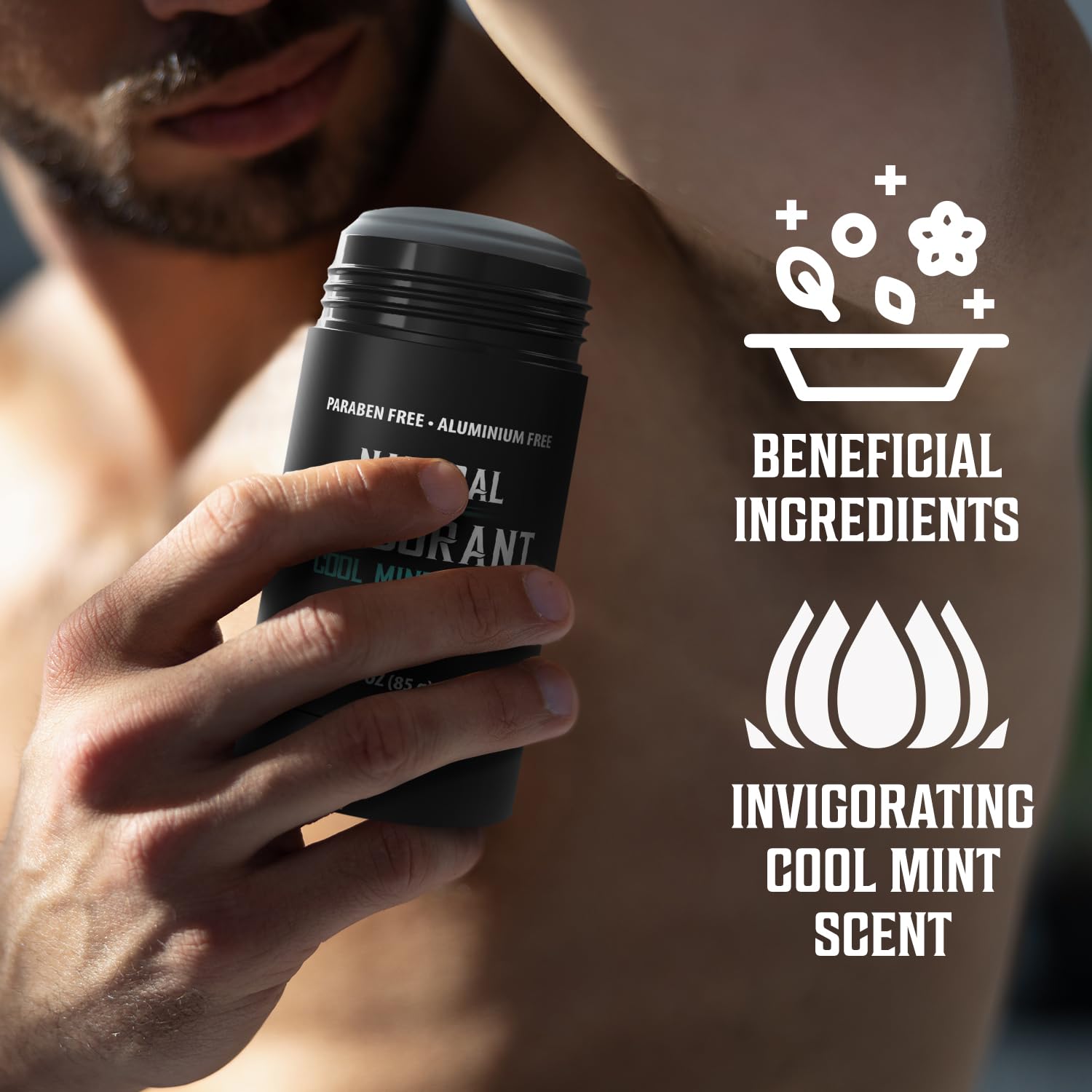 Viking Revolution Cool Mint Desodorante para hombres, desodorante natural para hombres, desodorante de carbón para hombres con manteca de karité,