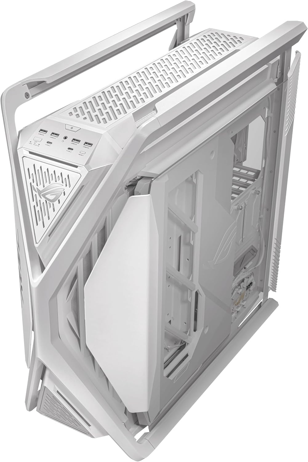 ASUS ROG Hyperion GR701 EATX – Carcasa para computadora de torre completa con estructura semiabierta, paneles laterales sin herramientas, soporta