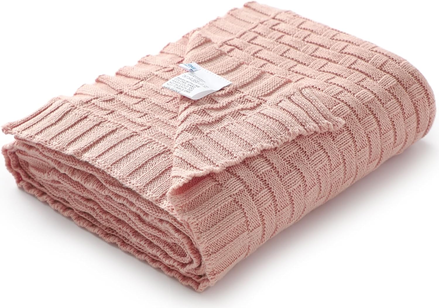 Baby Essentials – Manta para bebé, suave y acogedora, 100% algodón, tejido de punto trenzado, para niños y niñas, color rosa