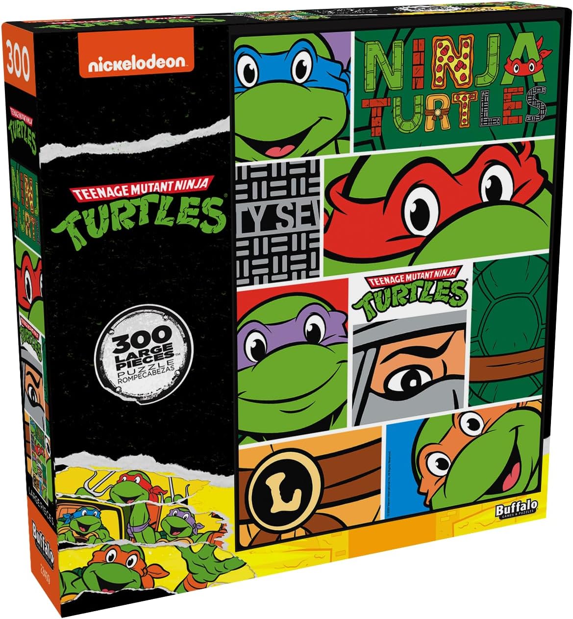 Buffalo Games – TMNT – Primeros planos – Rompecabezas de 300 piezas grandes para adultos rompecabezas desafiante perfecto para noches de juego – 300