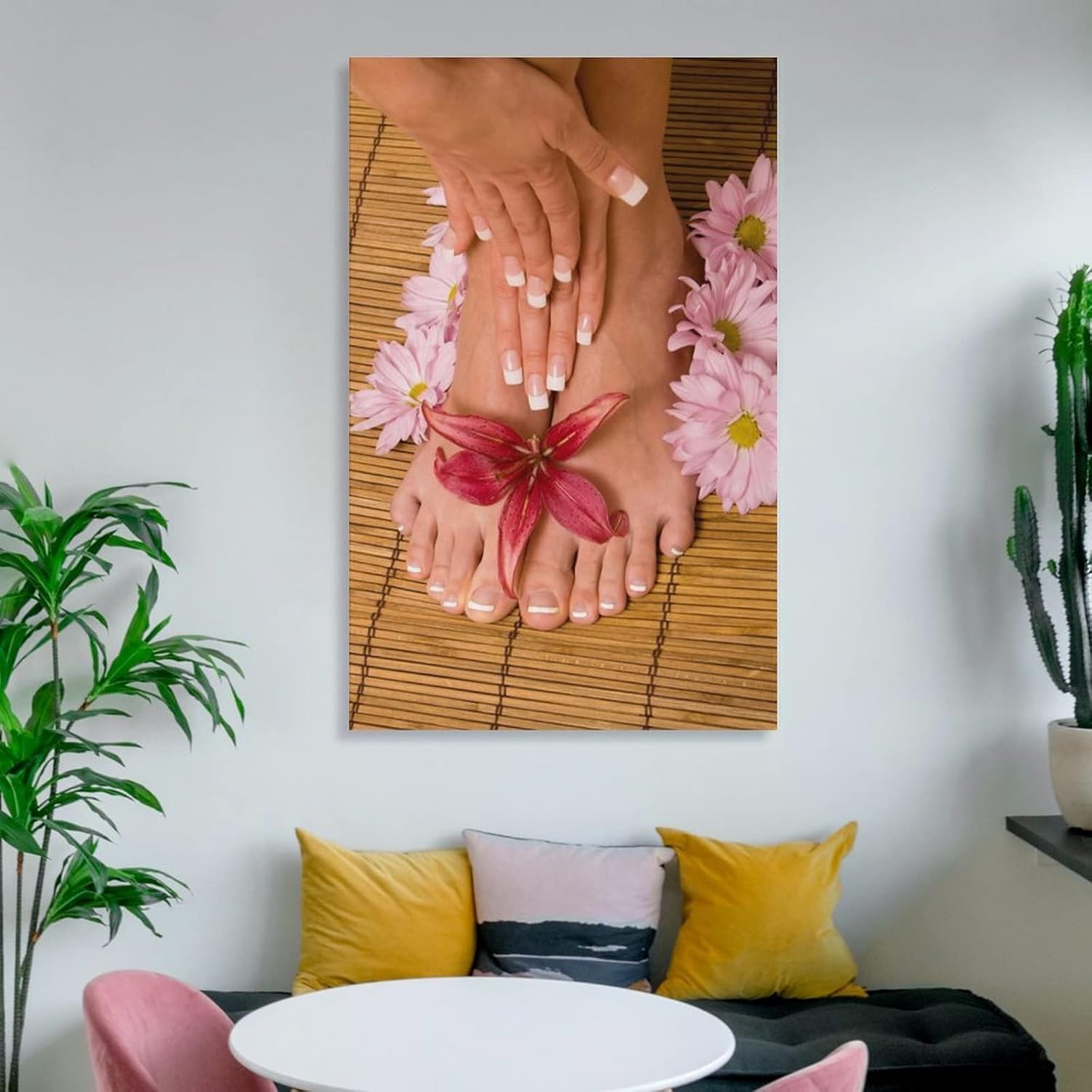 Póster de impresión en lienzo para spa, masaje de pies, decoración de pared, yoga, spa, salón, arte de uñas, pintura en lienzo, pintura en lienzo,