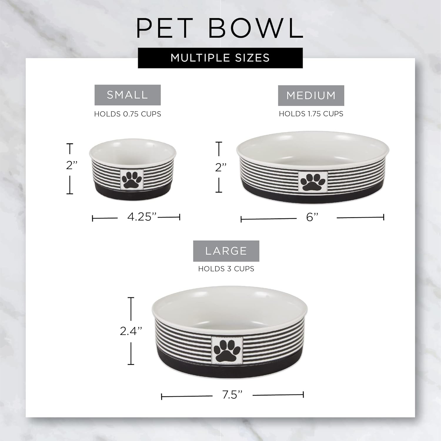 Recipiente y tazón para mascotas Bone Dry Lattice Collection, juego pequeño, 4.25×2 pulgadas, gris, 2 unidades