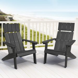 LUE BONA Juego de 2 sillas Adirondack modernas con reposacabezas, sillas Adirondack de plástico de respaldo alto, sillas para fogatas Adirondack LUE BONA Juego de 2 sillas Adirondack modernas con reposacabezas, sillas Adirondack de plástico de respaldo alto, sillas para fogatas Adirondack