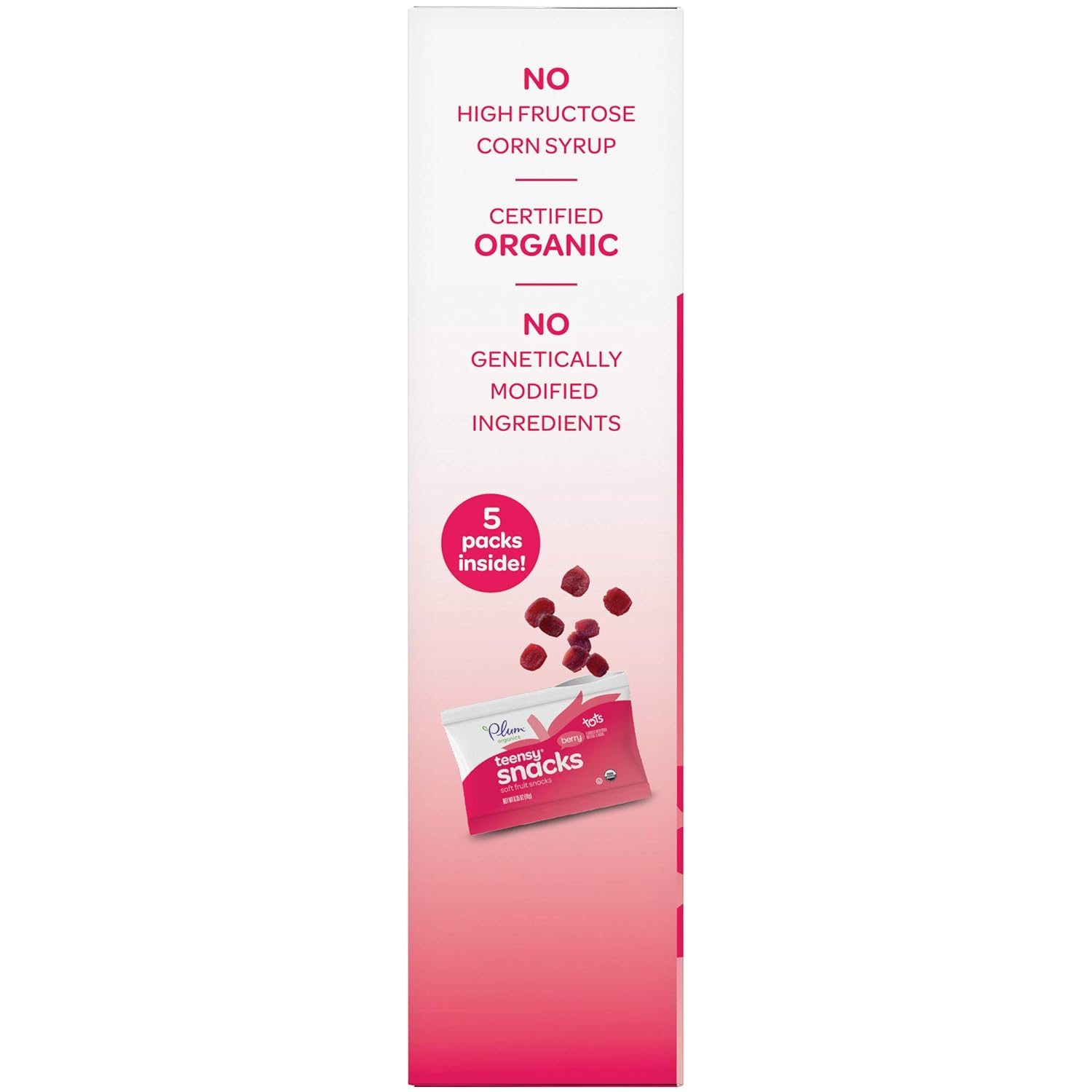 Plum Organics Teensy Snacks Snacks orgánicos de frutas para niños pequeños, bayas, bolsas de 1,75 onzas (caja de 8)