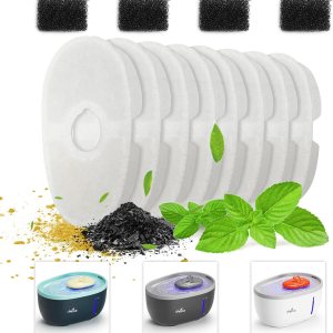 iPettie Filtros de fuente de agua para fuente de aguacate, IP-AD21-F8, 8 filtros de carbono y 4 filtros de espuma iPettie Filtros de fuente de agua para fuente de aguacate, IP-AD21-F8, 8 filtros de carbono y 4 filtros de espuma