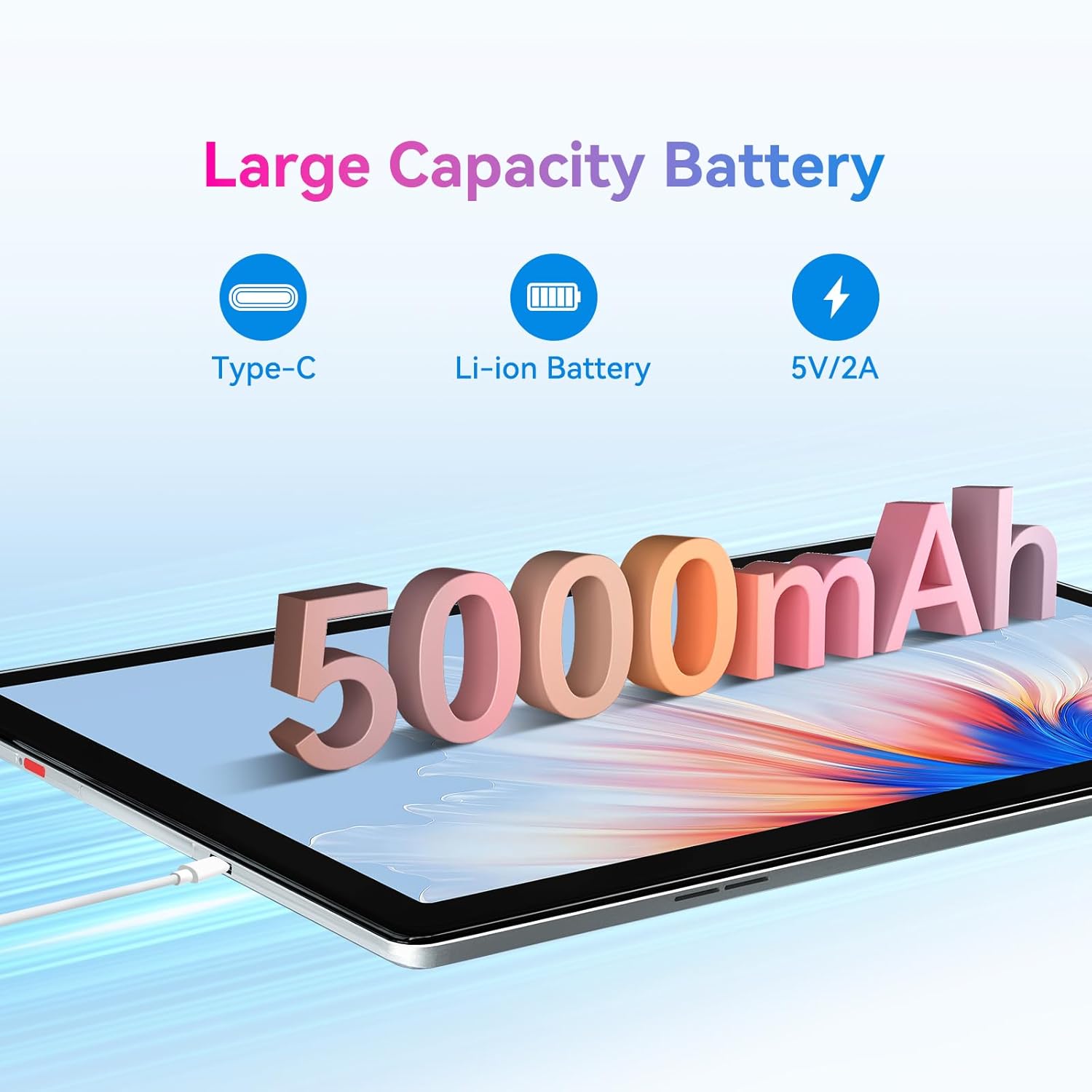 XCX Tablet Android 13, tableta de 10 pulgadas con procesador de 4 núcleos de 64 bits, 64 GB ROM 6 GB RAM Tablet Android, WiFi, Bluetooth, USB-C