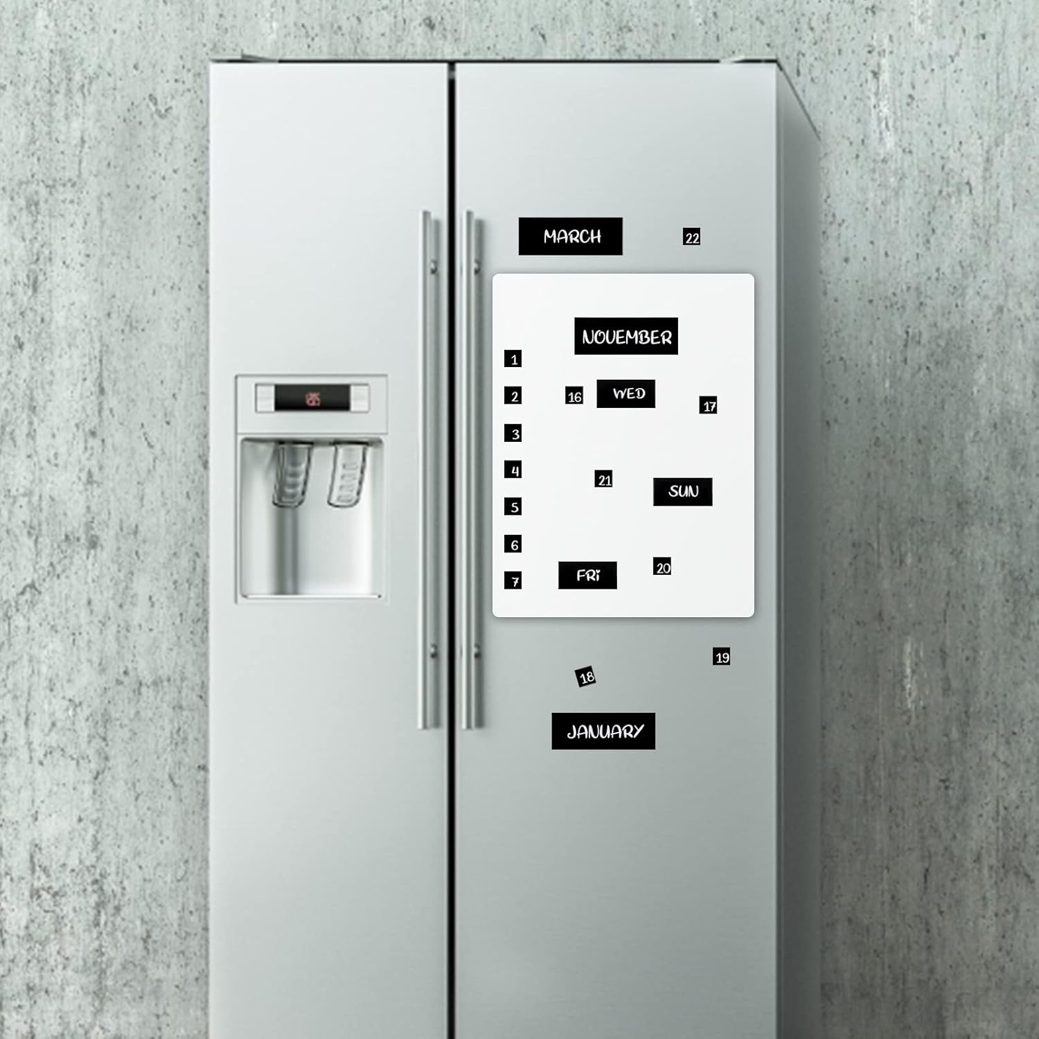 50 piezas magnéticas de días de la semana y meses, calendario magnético indicadores de fechas para oficina, calendario magnético para refrigerador,
