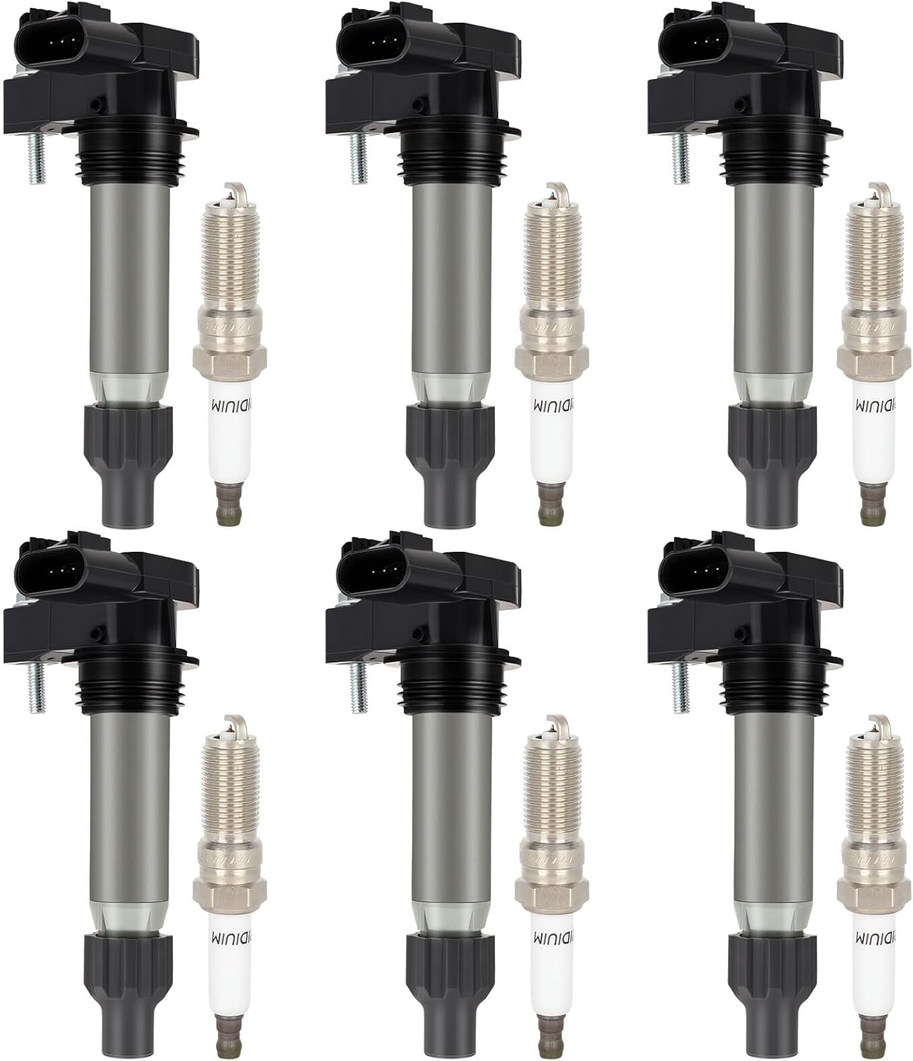 ECCPP UF569 6 bobinas de encendido con 6 bujías de iridio para Chevrolet para Cadillac Malibu 3.6L y CTS 3.0L UF-569 33400-78J01 33400-78J02