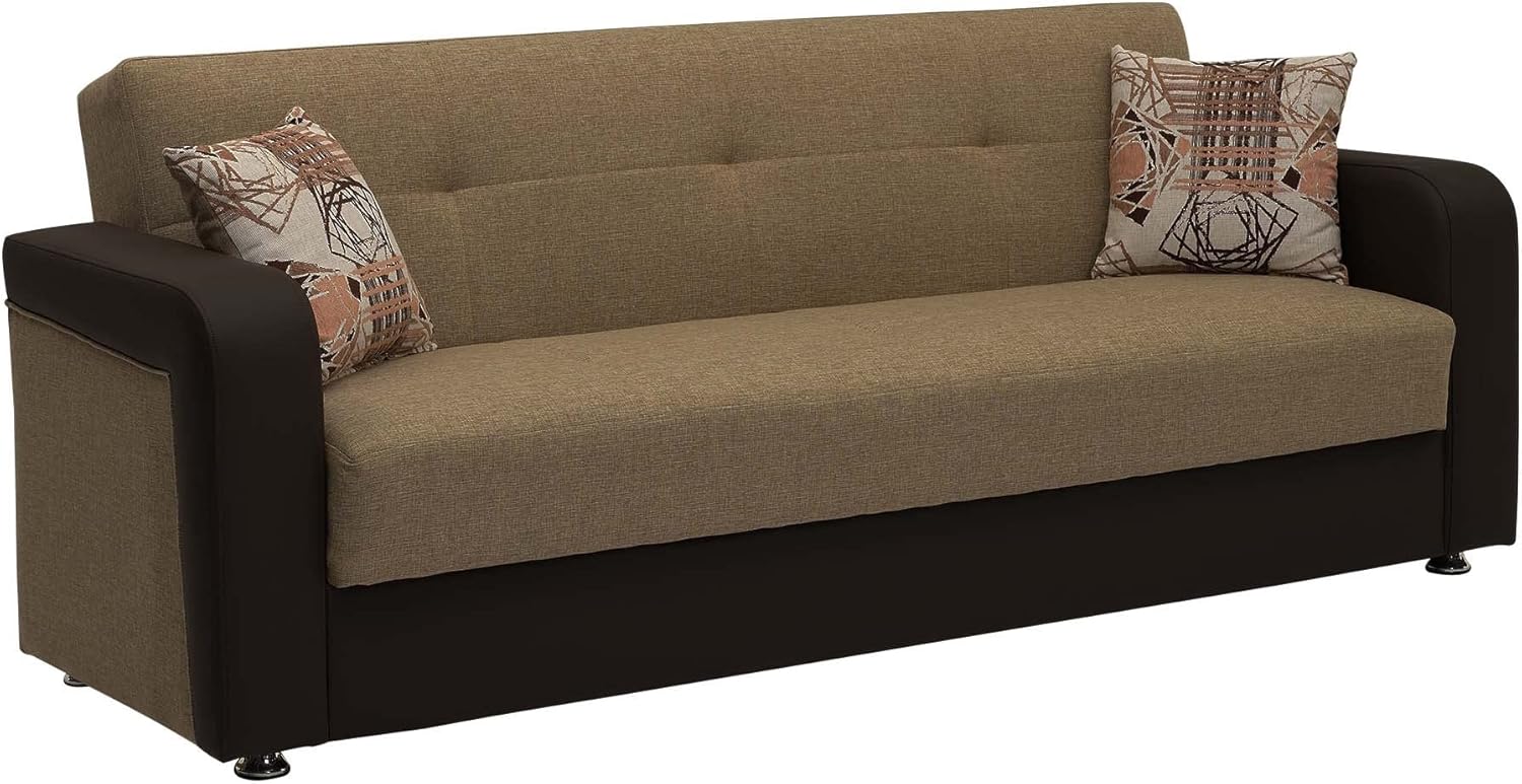 Ottomanson Collection Harmonics – Muebles convertibles con almacenamiento, sofá cama, marrón-PU