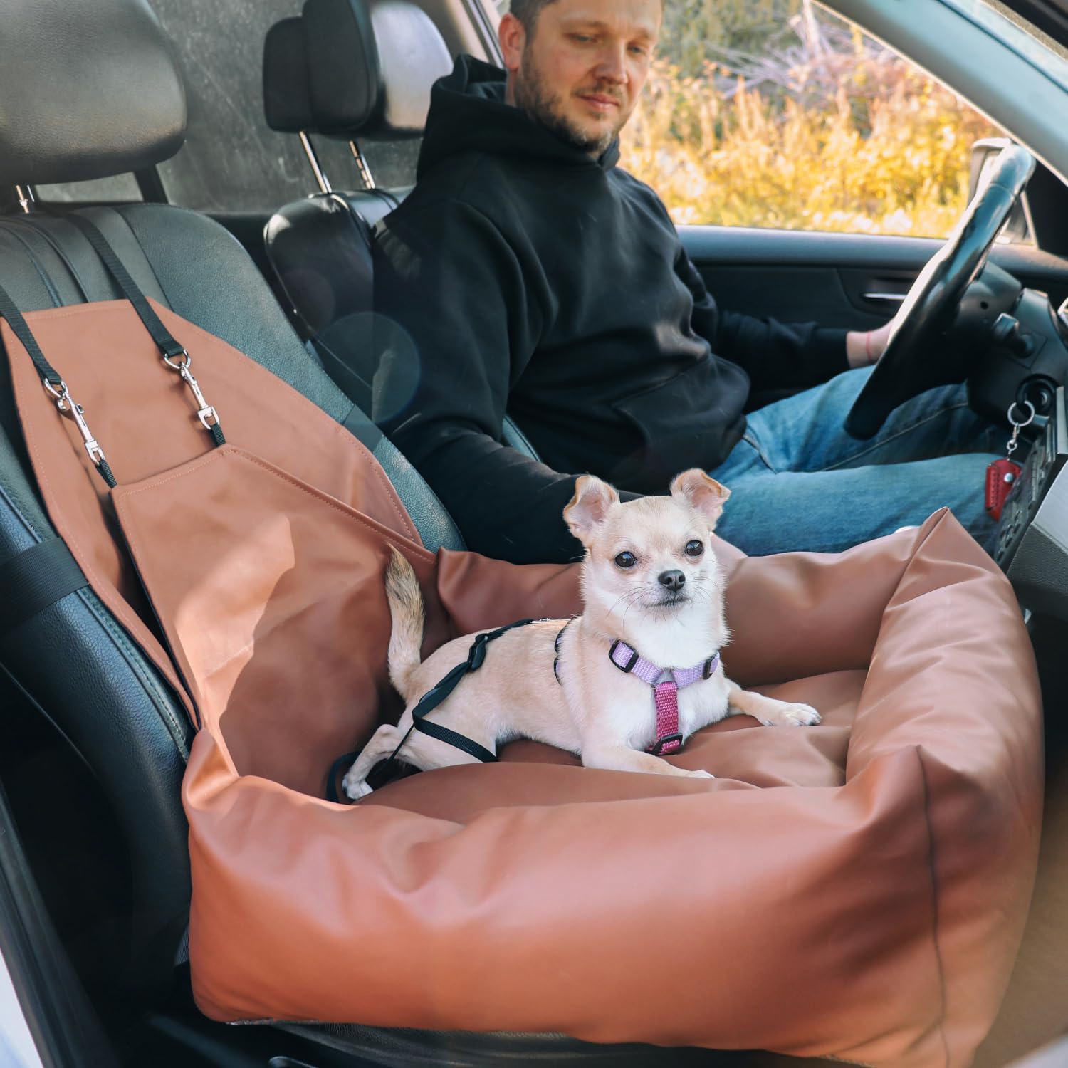 Asiento de automóvil para perros pequeños, asientos traseros de automóvil lavables para perros, asiento de cama de viaje, cama de viaje para perro,