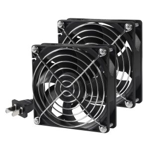 UMLIFE Paquete de 2 ventiladores axiales de alimentación de CA 110 V 120 V 9025 3.543 in x 0.984 in doble bola de metal para proyectos de escape de UMLIFE Paquete de 2 ventiladores axiales de alimentación de CA 110 V 120 V 9025 3.543 in x 0.984 in doble bola de metal para proyectos de escape de