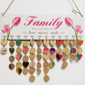 JARBEIYYE Calendario de cumpleaños familiar para colgar en la pared con 100 etiquetas (15.75 x 4.72 pulgadas), regalo perfecto de cumpleaños JARBEIYYE Calendario de cumpleaños familiar para colgar en la pared con 100 etiquetas (15.75 x 4.72 pulgadas), regalo perfecto de cumpleaños