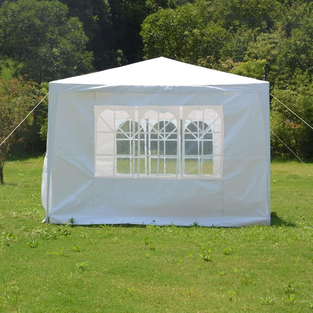 Carpa de PE para jardín, carpa de fiesta, 4.23 oz, impermeable, para exteriores, 9.8×9.8 ft9.8×19.7 ft9.8×29.5 ft (9.8×9.8 ft, blanco)
