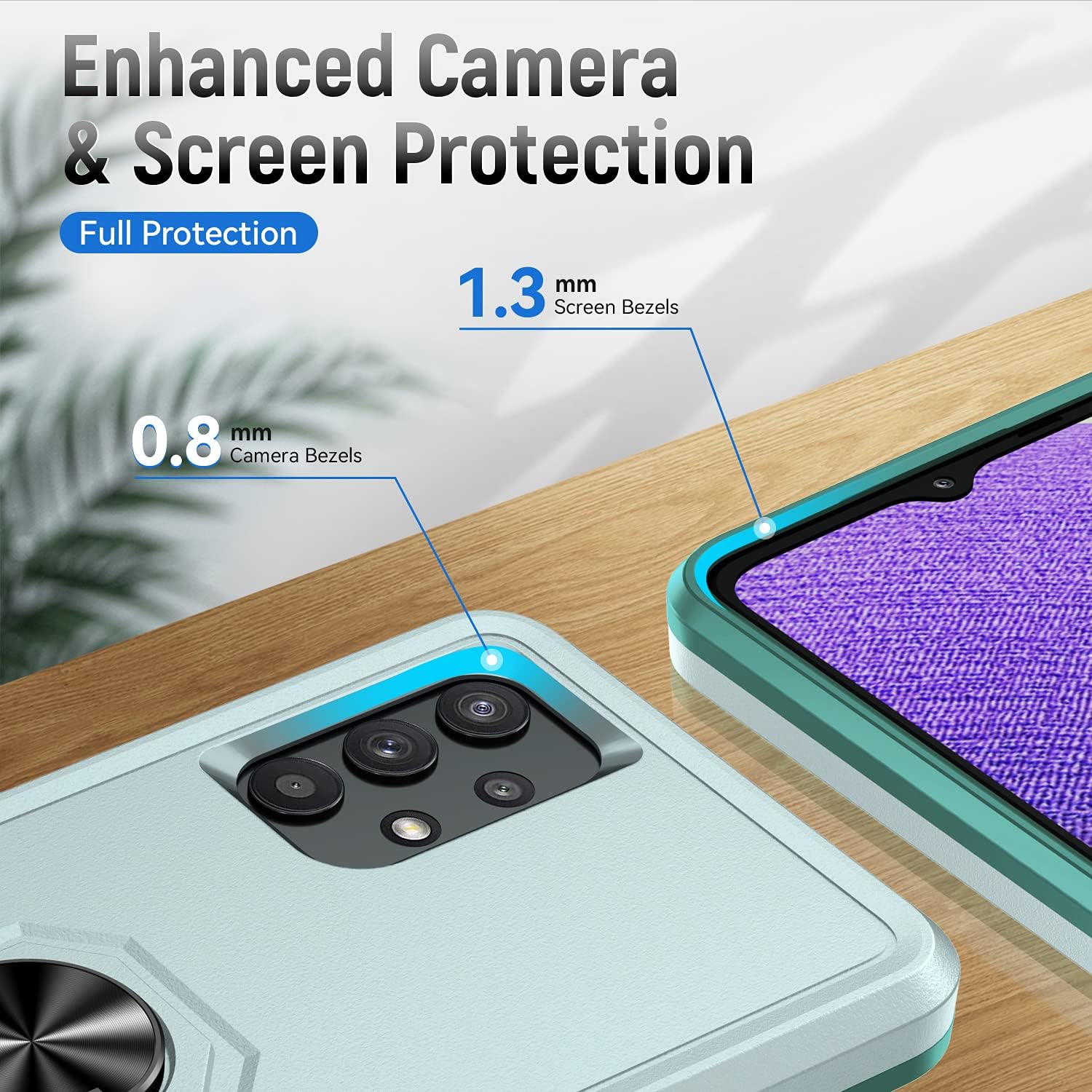 YmhxcY Funda A32 5G, funda para Galaxy A32 5G con 2 protectores de pantalla a prueba de explosiones, grado militar soporte de anillo de 360  F,