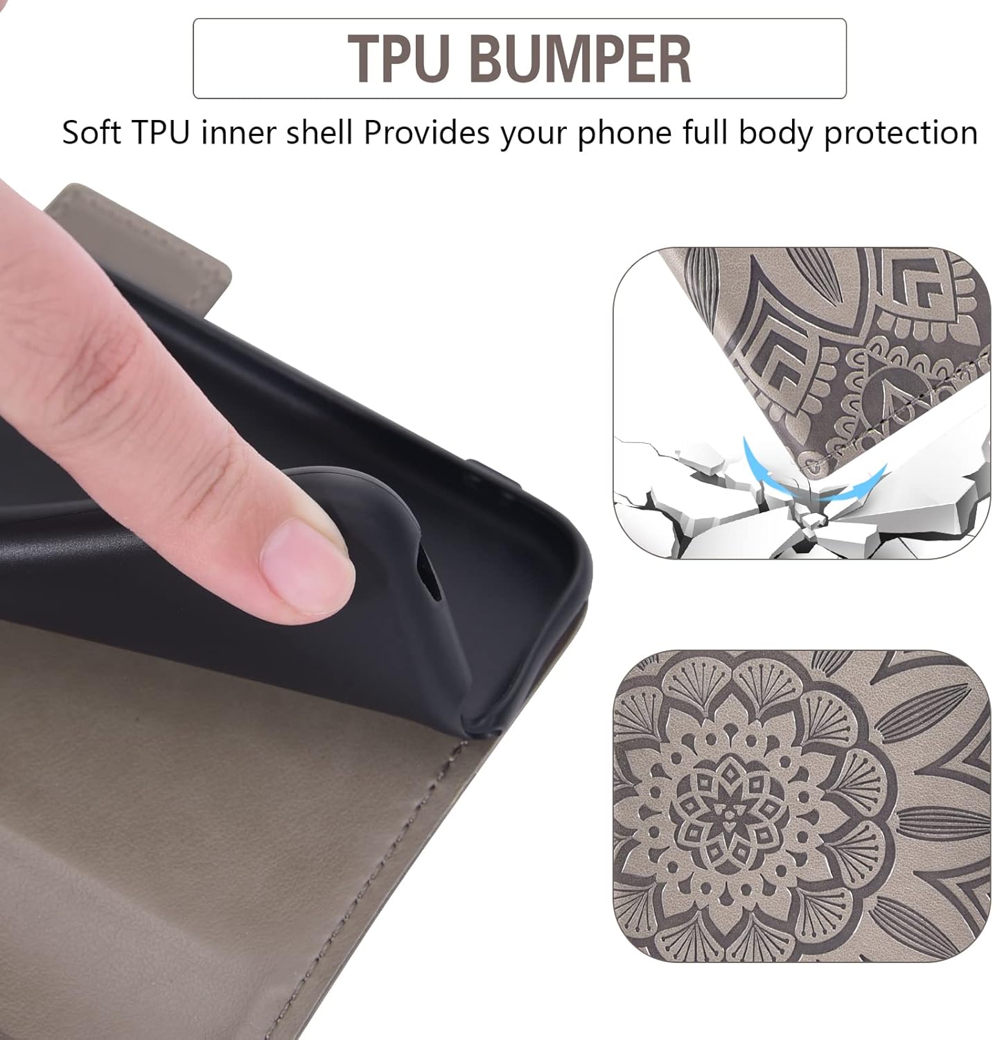 Asuwish Funda de teléfono para Xiaomi Redmi Note 6 ProNote6 con protector de pantalla de vidrio templado y billetera de cuero de flores, cubierta