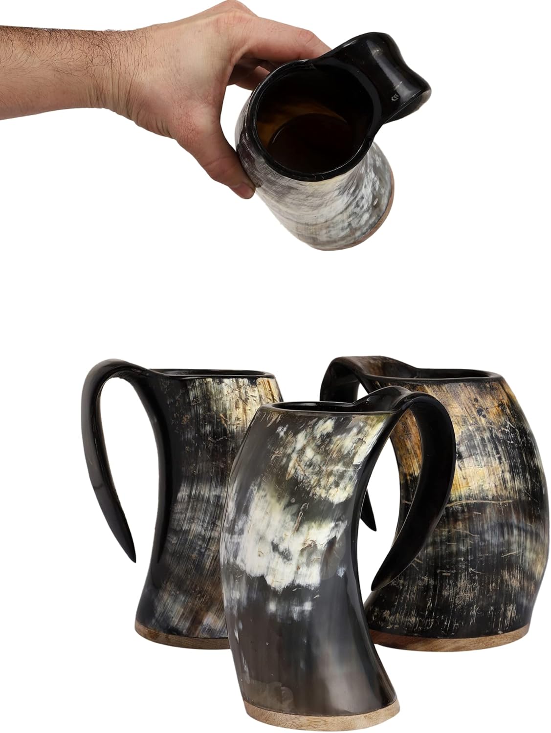 Taza de cuerno vikingo XL para beber, taza grande de cuerno vikingo de Juego de Tronos, regalo de bestia para novios y padrino de boda, 25 onzas