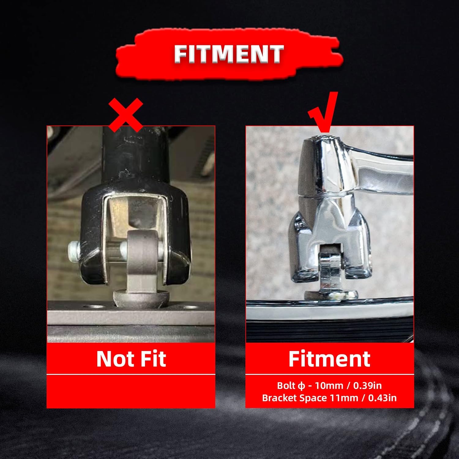 FATECIM Estriberas para motocicleta, soportes para pedales de motocicleta, mini tablas de suelo con adaptadores de montaje macho ajustables