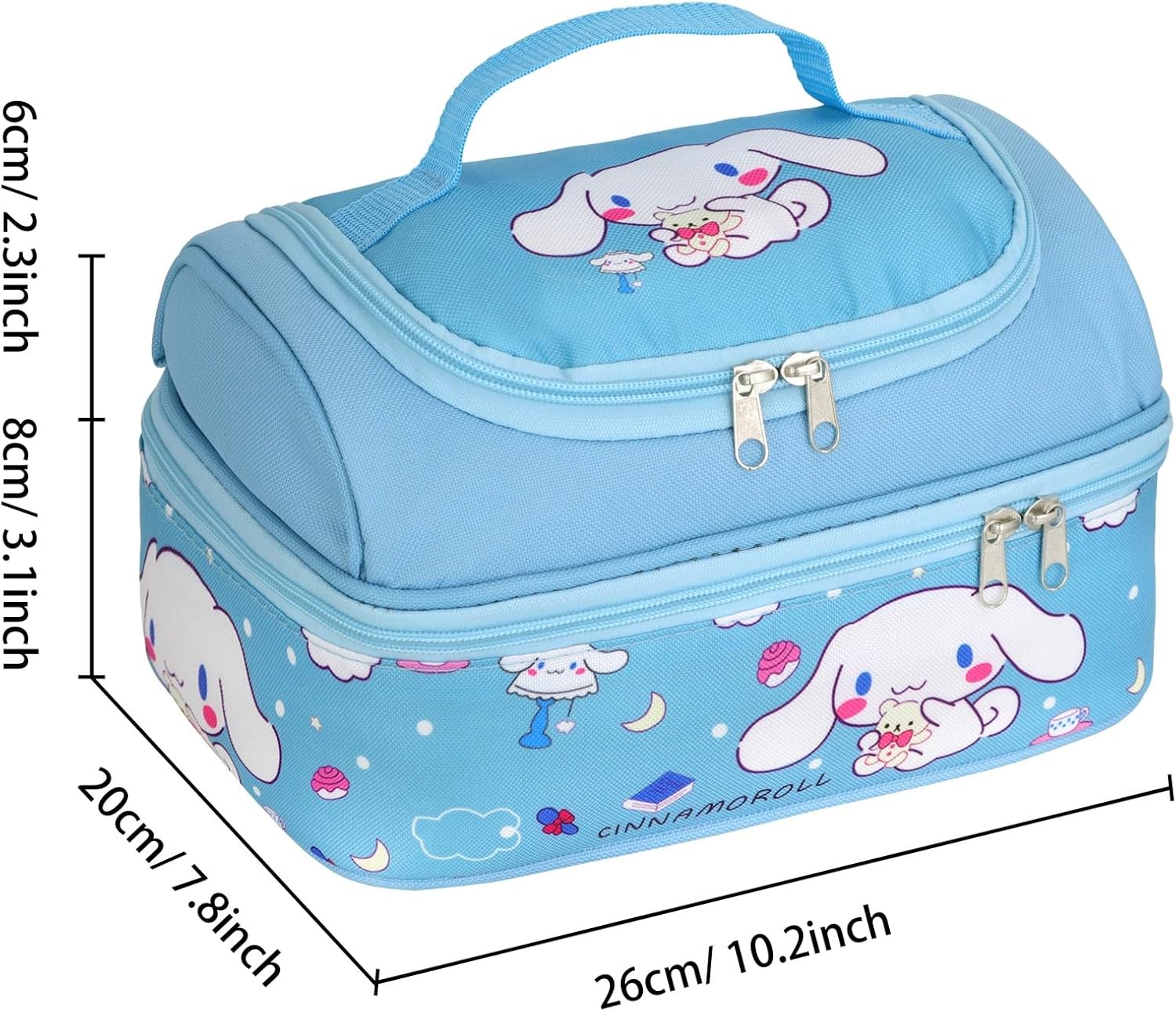 Roffatide Anime Cinnamoroll – Bolsa de almuerzo para hombre y mujer, a prueba de fugas, gran compartimento, contenedor de almuerzo para trabajo,