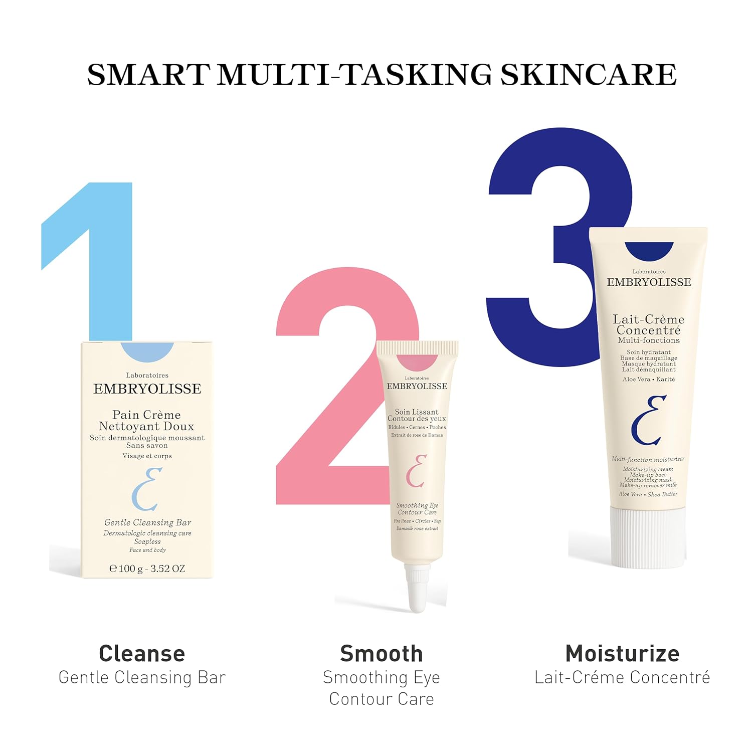 Embryolisse Cuidado suavizante del contorno de ojos. Tratamiento revitalizante en crema de gel. Reduce líneas finas, círculos, hinchazón, 0.50 onzas