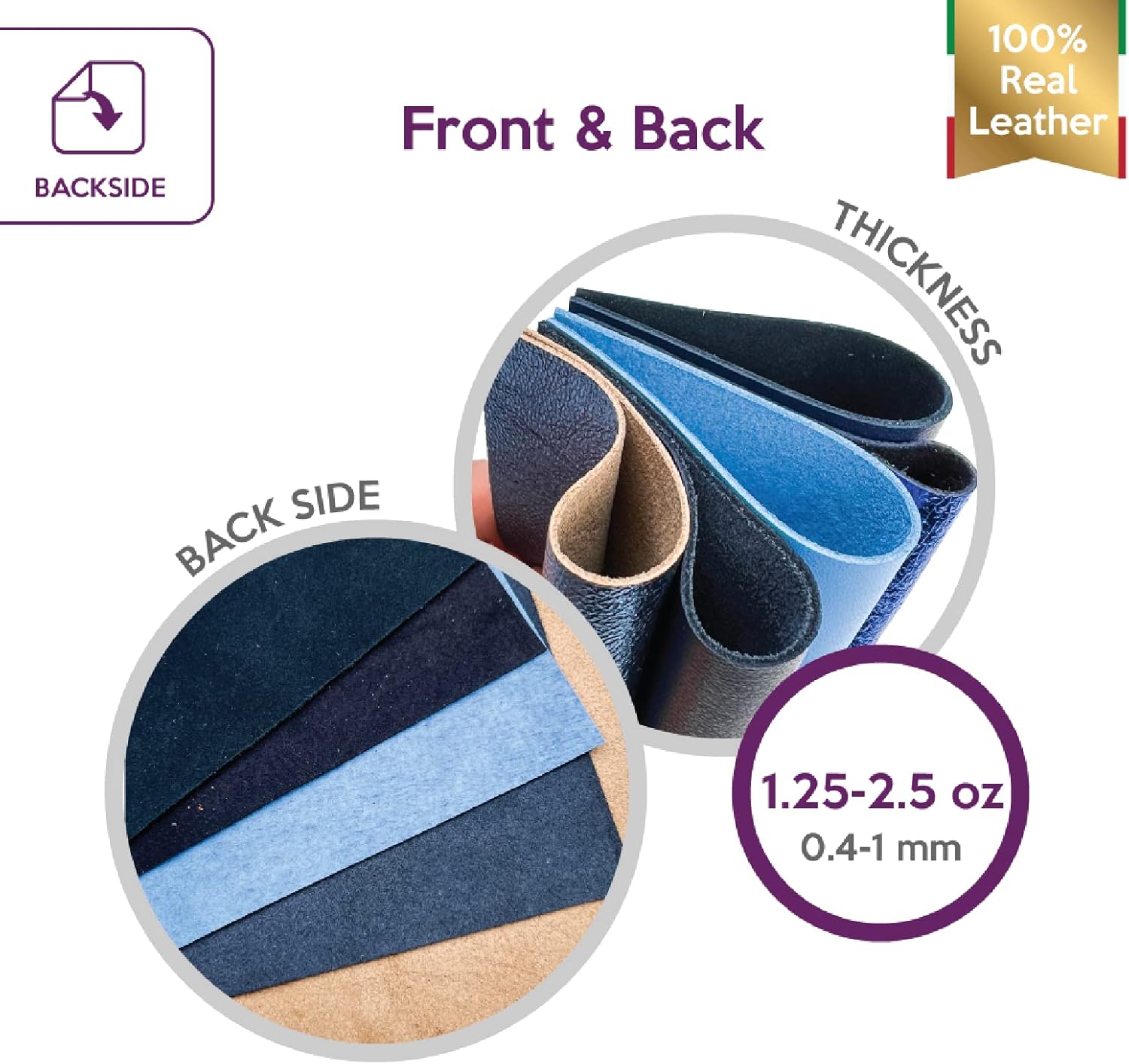 Hojas de cuero azul oscuro 5 piezas de cuero azul para manualidades, 5 x 5 pulgadas  12 x 12 centímetros