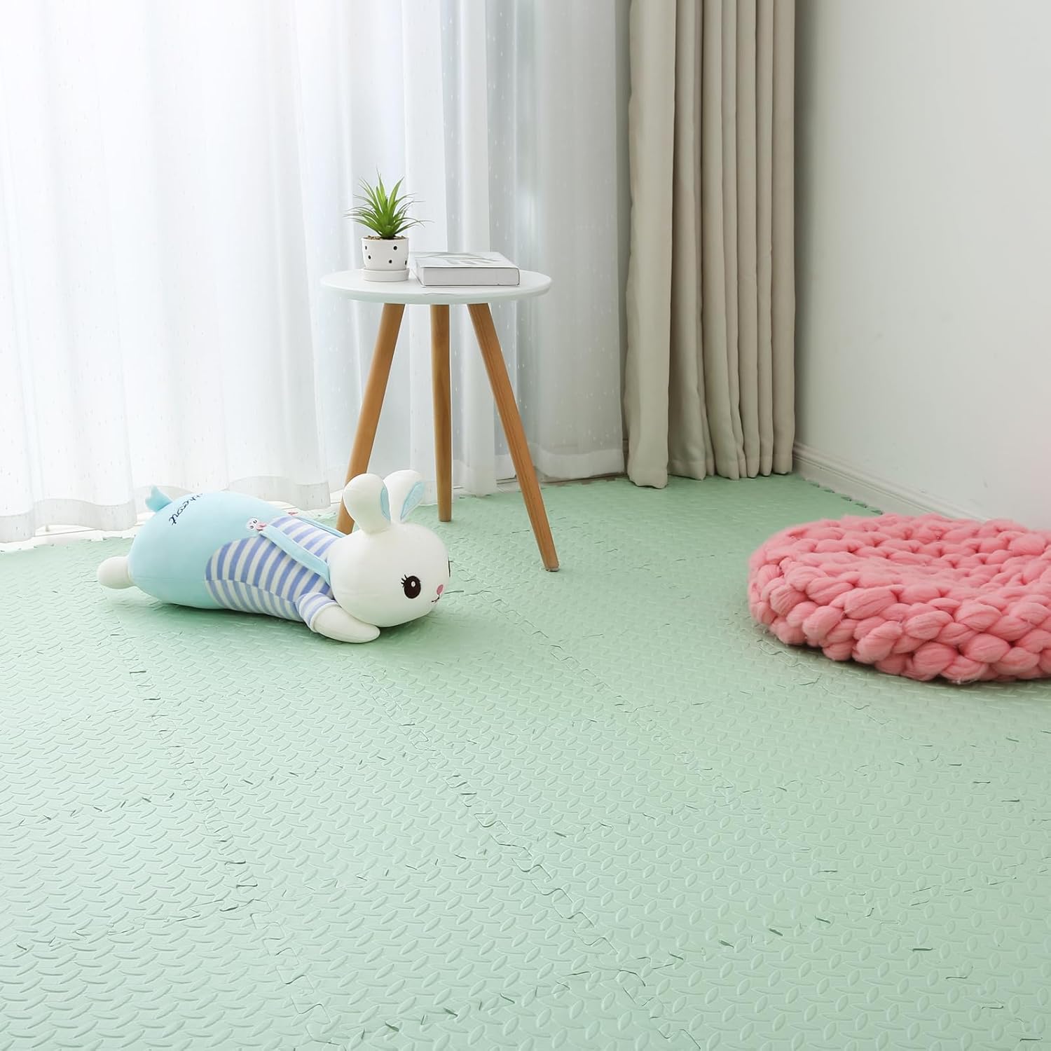 Coolcandy Tapete de juego de espuma EVA, 16 azulejos coloridos para bebé, tapete de juego cuadrado para niños con color sólido, azulejos de espuma
