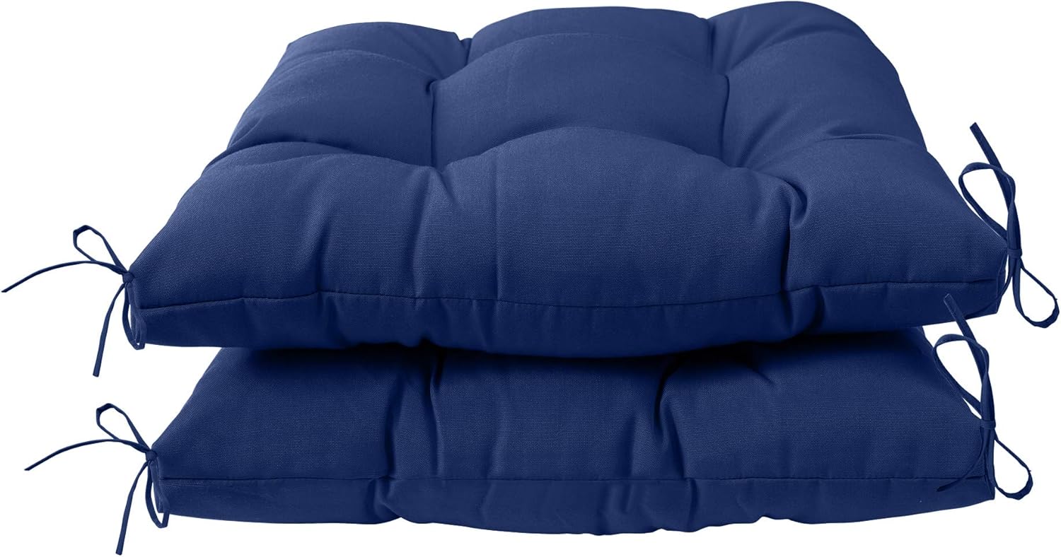QILLOWAY Cojín cuadrado para patio para interiores y exteriores, juego de 2,19 pulgadas (azul marino)