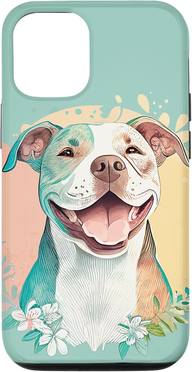 iPhone 14 Pit Bull Mom Dog Lover Colorido Artístico Pitbull Propietario Mujeres Caso