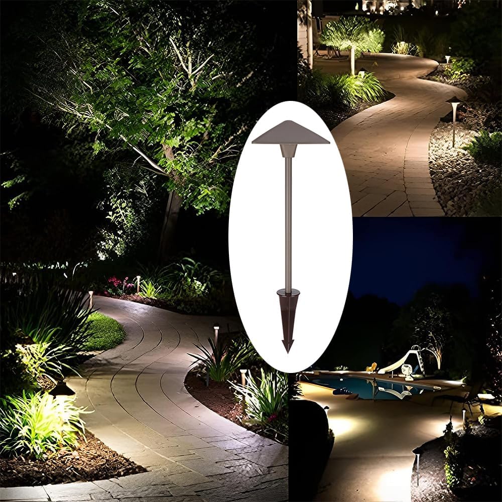 Arrownine Luces de camino de bajo voltaje de 12 V, bombilla LED G4 reemplazable de aluminio fundido para luces de camino al aire libre, iluminación
