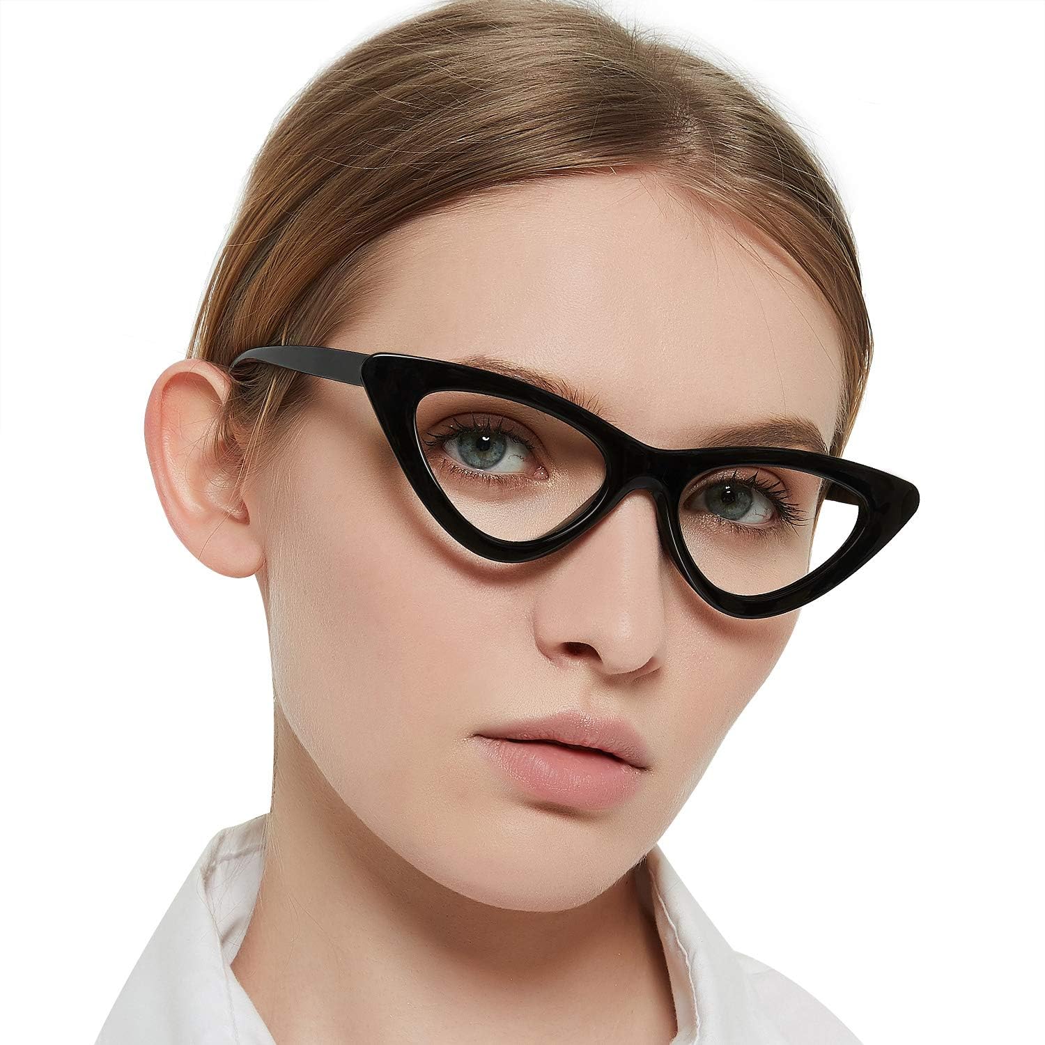 MARE AZZURO Anteojos de lectura con bloqueo de luz azul para mujeres, ojo de gato, lectores de computadora 0 1.0 1.25 1.5 1.75 2.0 2.25 2.5 2.75 3.0