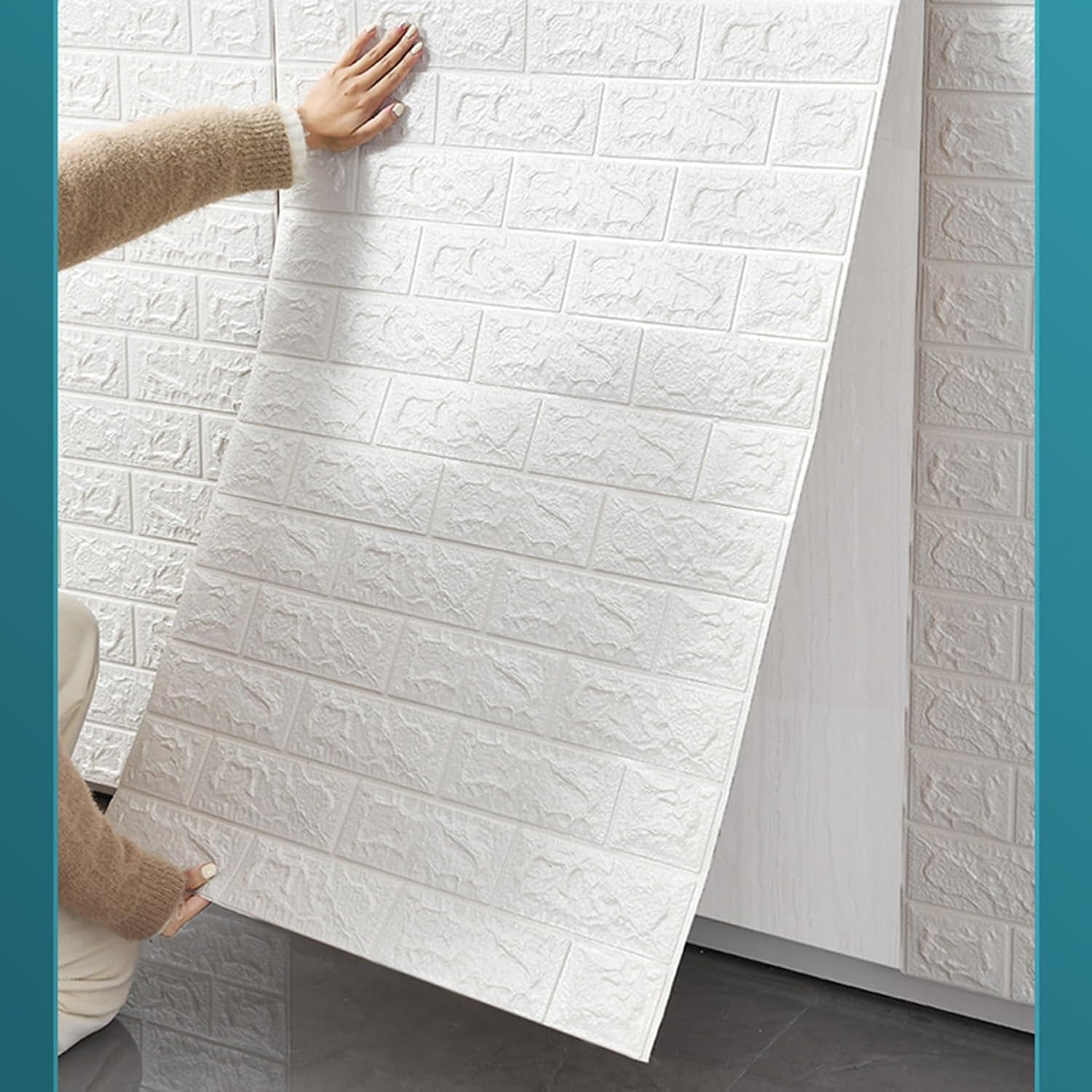 Paneles de pared de espuma 3D para pared de fondo XPEPanel impermeable paracocina, baño, sala de estar (color blanco, tamaño 70CMX10M)