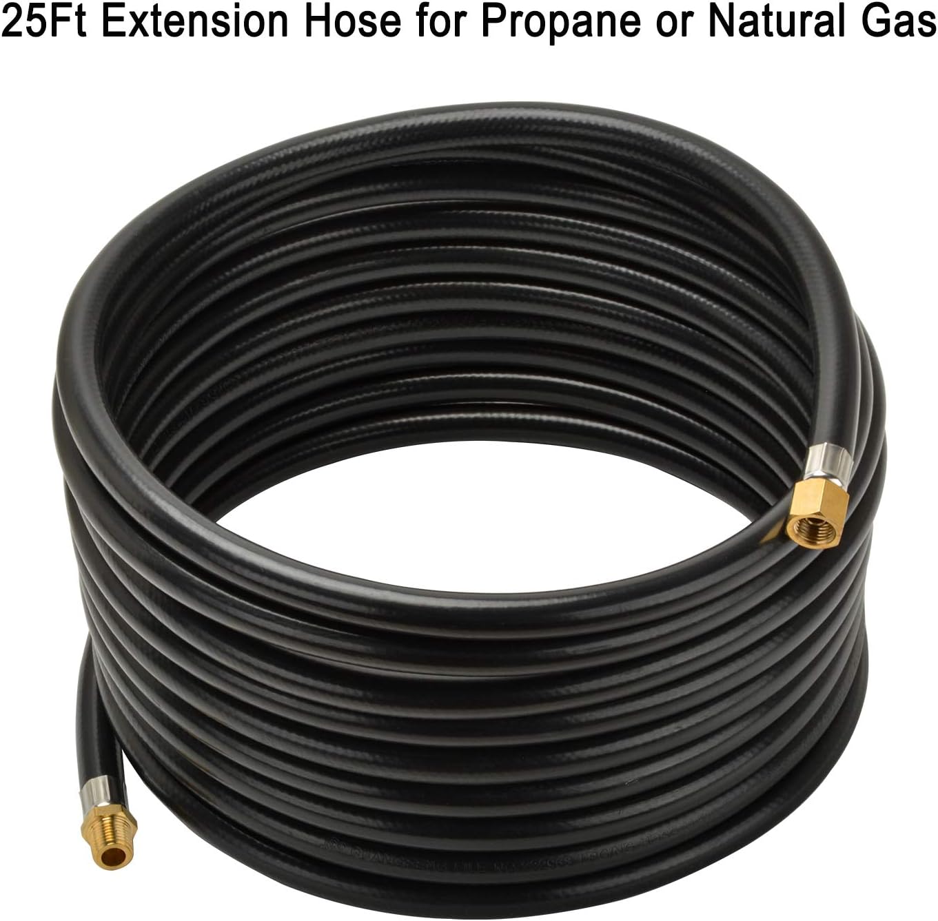 only fire – Manguera de extensiónelectrodoméstico de 25 pies para gas propano, color negro