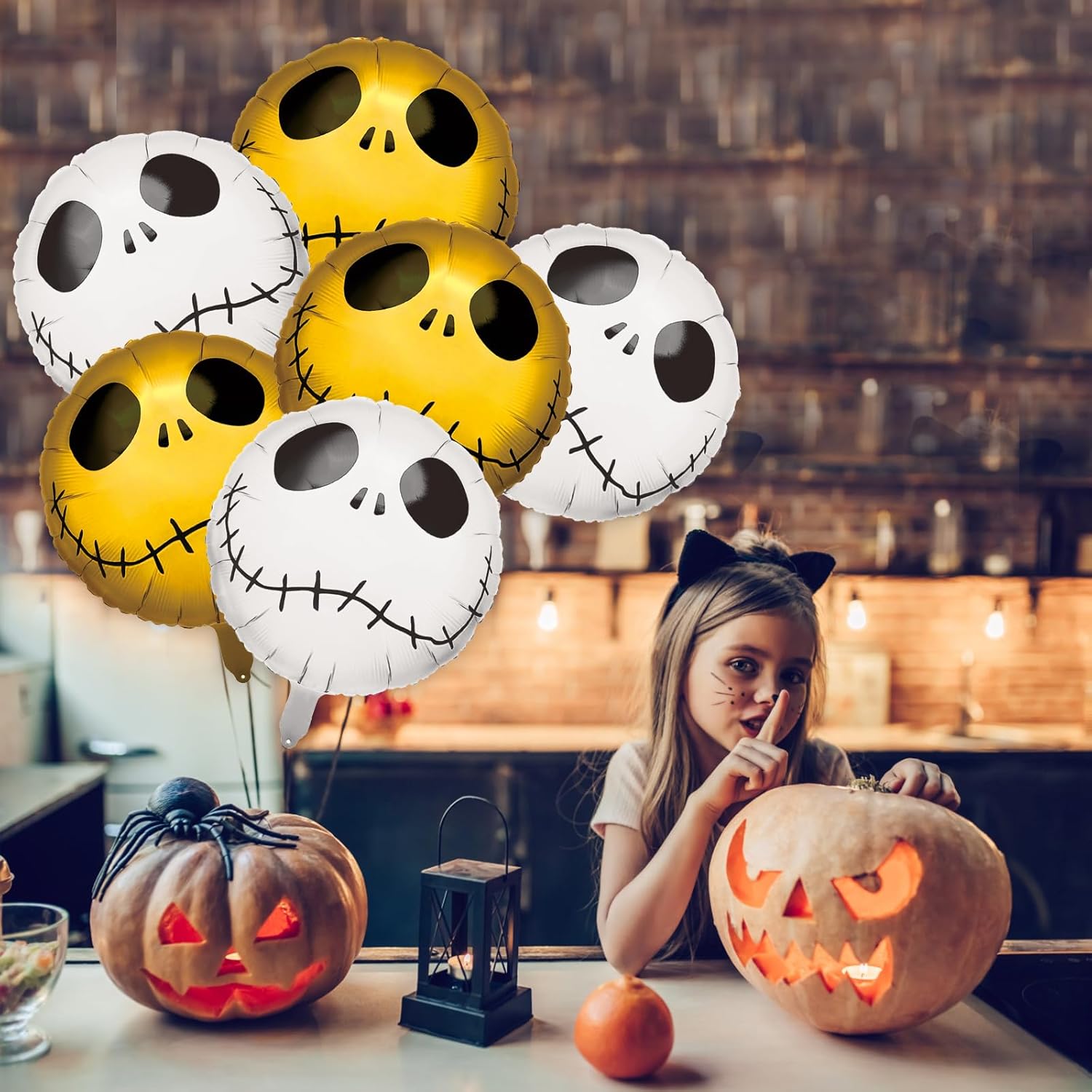 15 globos de esqueleto de Halloween, globos de papel de aluminio, globos de aluminio de Halloween, globo de calavera de Halloween