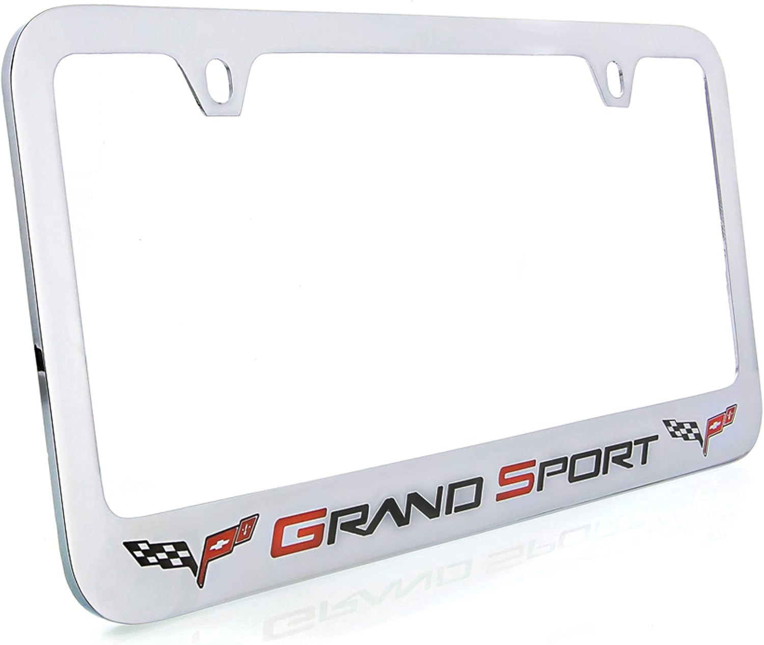 License Frame Inc. Chevrolet Corvette C6 Grand Sport – Marco de matrícula metálico (cromado y ancho)
