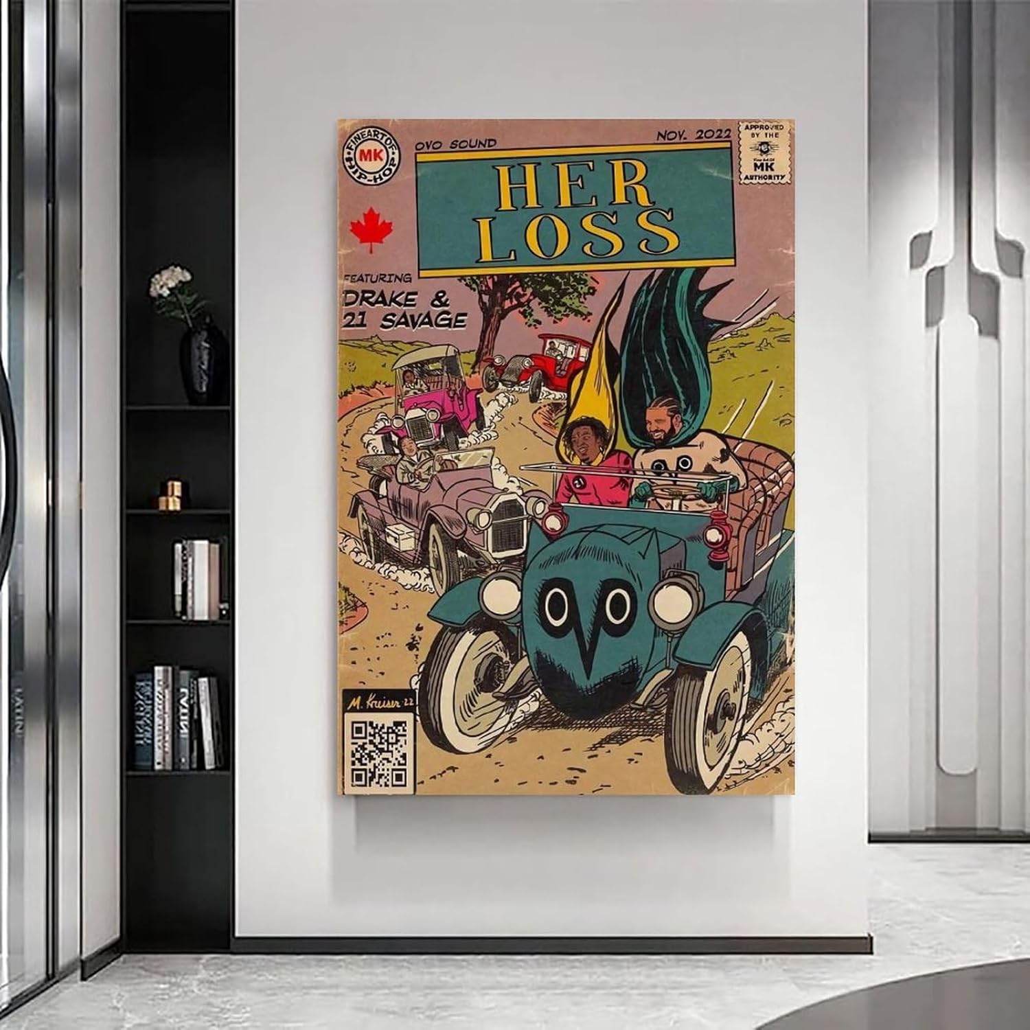 TAICI Drake & 21 Savage – Póster de álbum con texto en inglés Her los, pósteres musicales de cómic, lienzo estético, arte de pared, decoración de