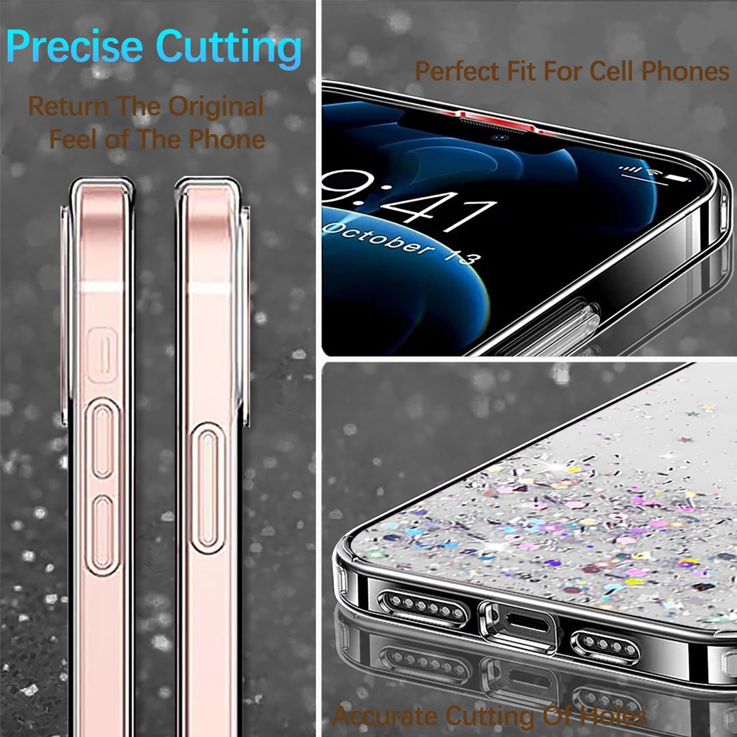 Funda compatible con Honor 90 con purpurina rosa transparente, Honor 90, funda para teléfono Honor 90, silicona transparente de TPU suave, para