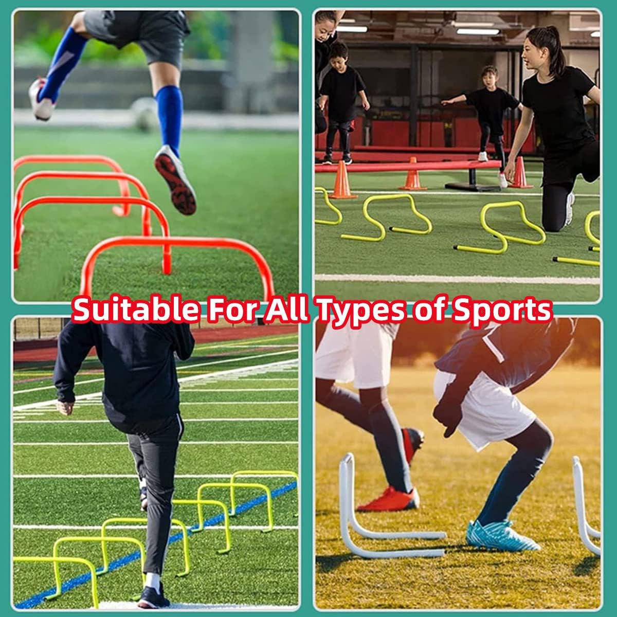 Lippbest Huellas de entrenamiento de velocidad, paquete de 6 obstáculos de entrenamiento de agilidad, equipo de práctica deportiva para atletas,