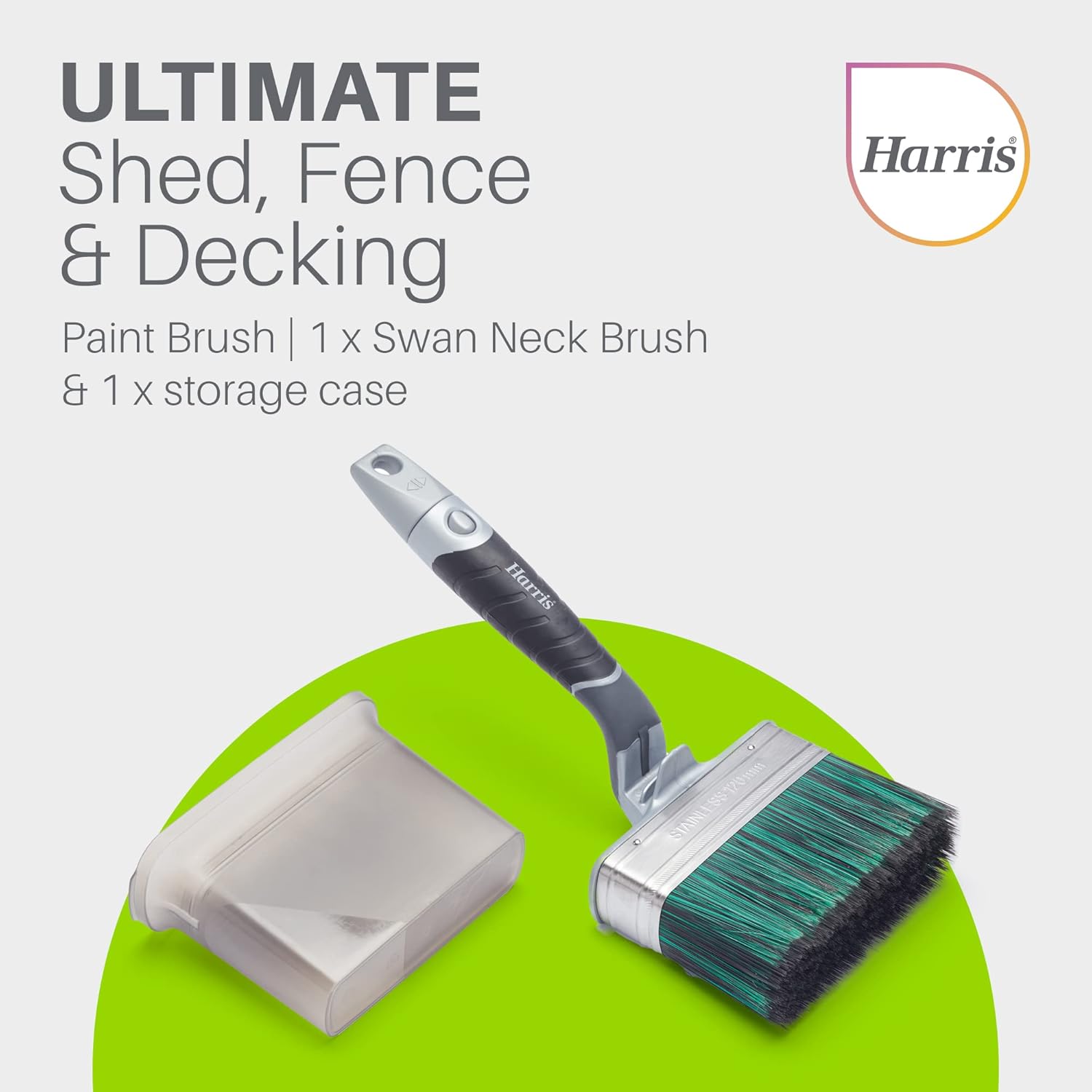 Harris Ultimate Shed & Fence – Pincel de pintura para el cuello de cisne para carpintería exterior  4.724 in