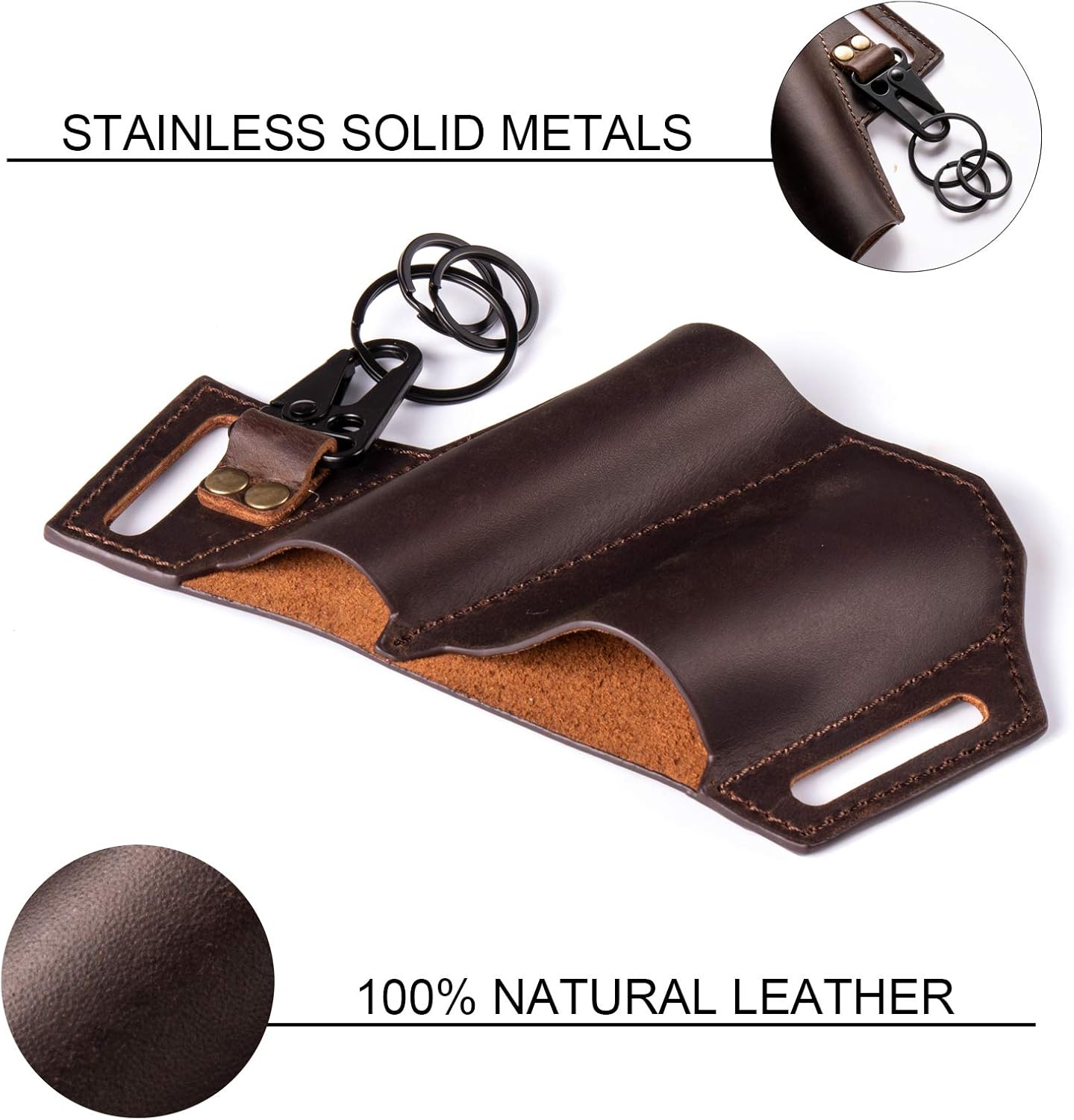 Gentlestache Funda de cuero para cinturón, funda de cuero para multiherramienta, organizador de bolsillo de cuero