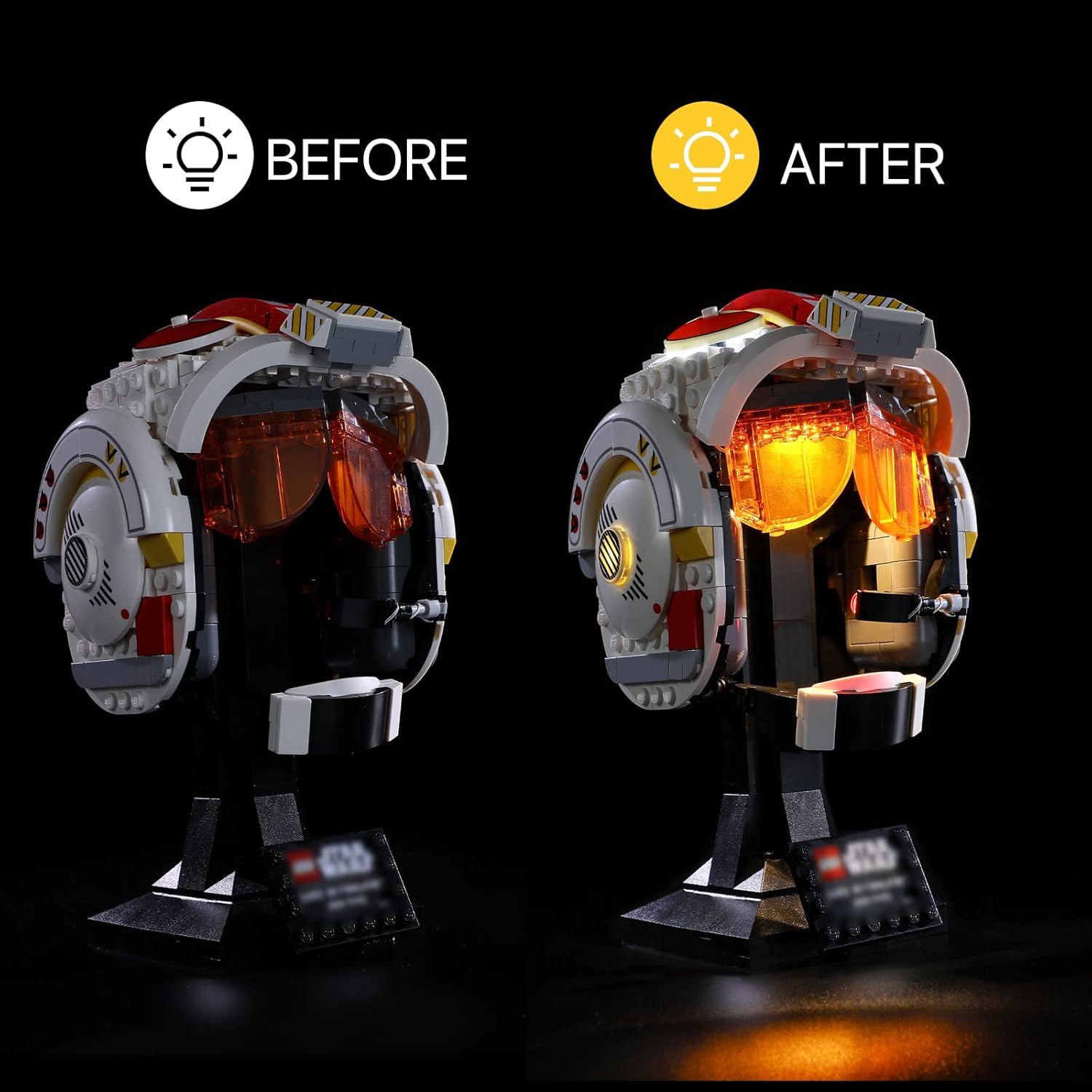Kit de iluminación de luz LED para Lego 75327 Star Wars Luke Skywalker modelo de bloques de construcción de casco rojo (solo luces, sin juego de