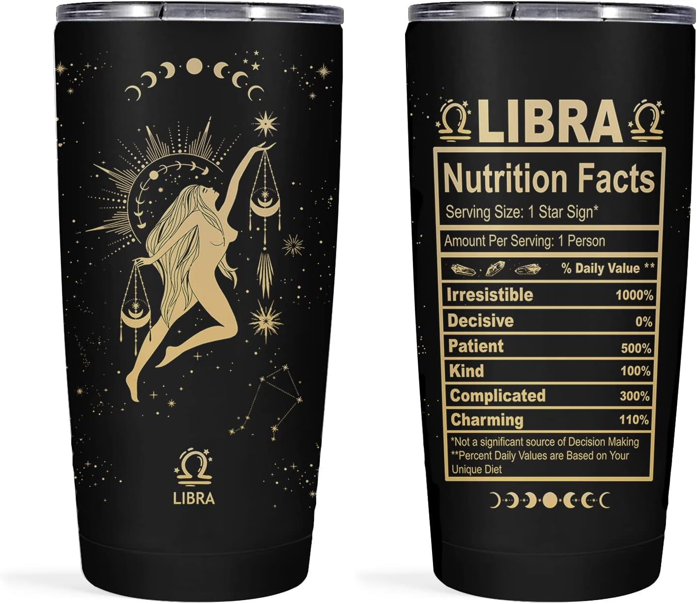 Regalos Libra para mujer, vaso Libra, regalo Libra, vaso del zodiaco de 20 onzas, vaso de astrología, regalos góticos de bruja, vaso de constelación