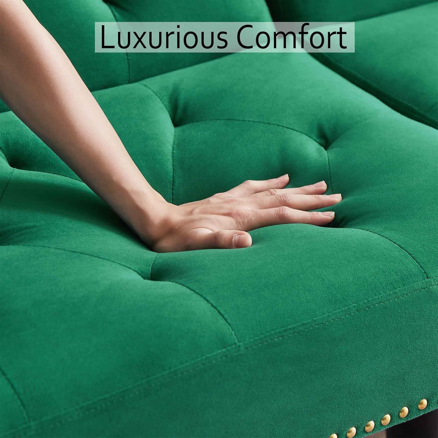 Sofá cama moderno de terciopelo 2 en 1 de 70 pulgadas, sofá cama convertible con piernasalmohadas, sofá biplaza tapizado plegable, asiento de espuma