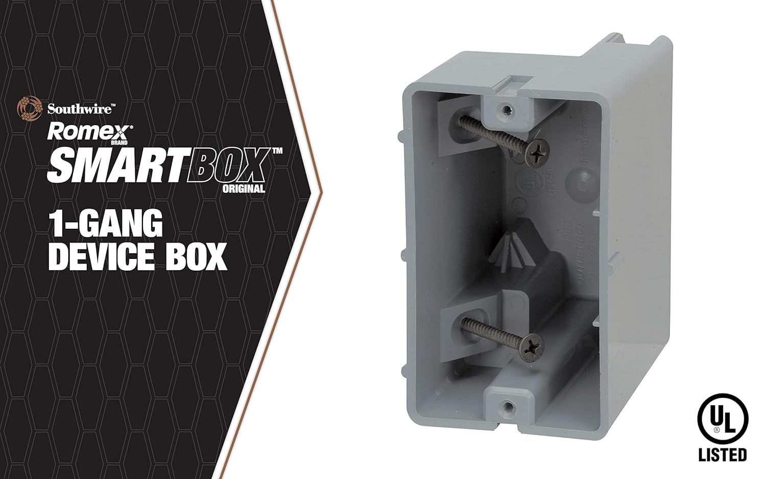 Southwire Southwire MSB1G – Caja de dispositivos de una banda con profundidad ajustable resistente 42 libras gris (paquete de 2)