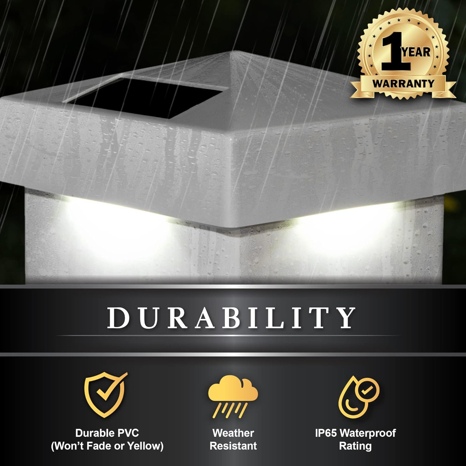 Classy Caps 4×4 Blanco PVC Pirámide Solar Post Cap