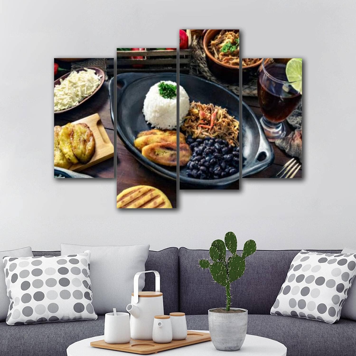 Lienzo decorativo para pared, comida tradicional venezolana, Pabellón Criollo con arepas casabe y obras de arte enmarcadas, pintura moderna,