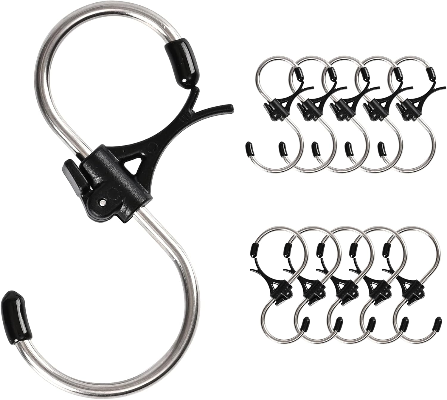 Ganchos en S de acero inoxidable resistentes anticaídas para cocina, tienda de trabajo, baño, jardín, armario, oficina, ganchos perfectos para